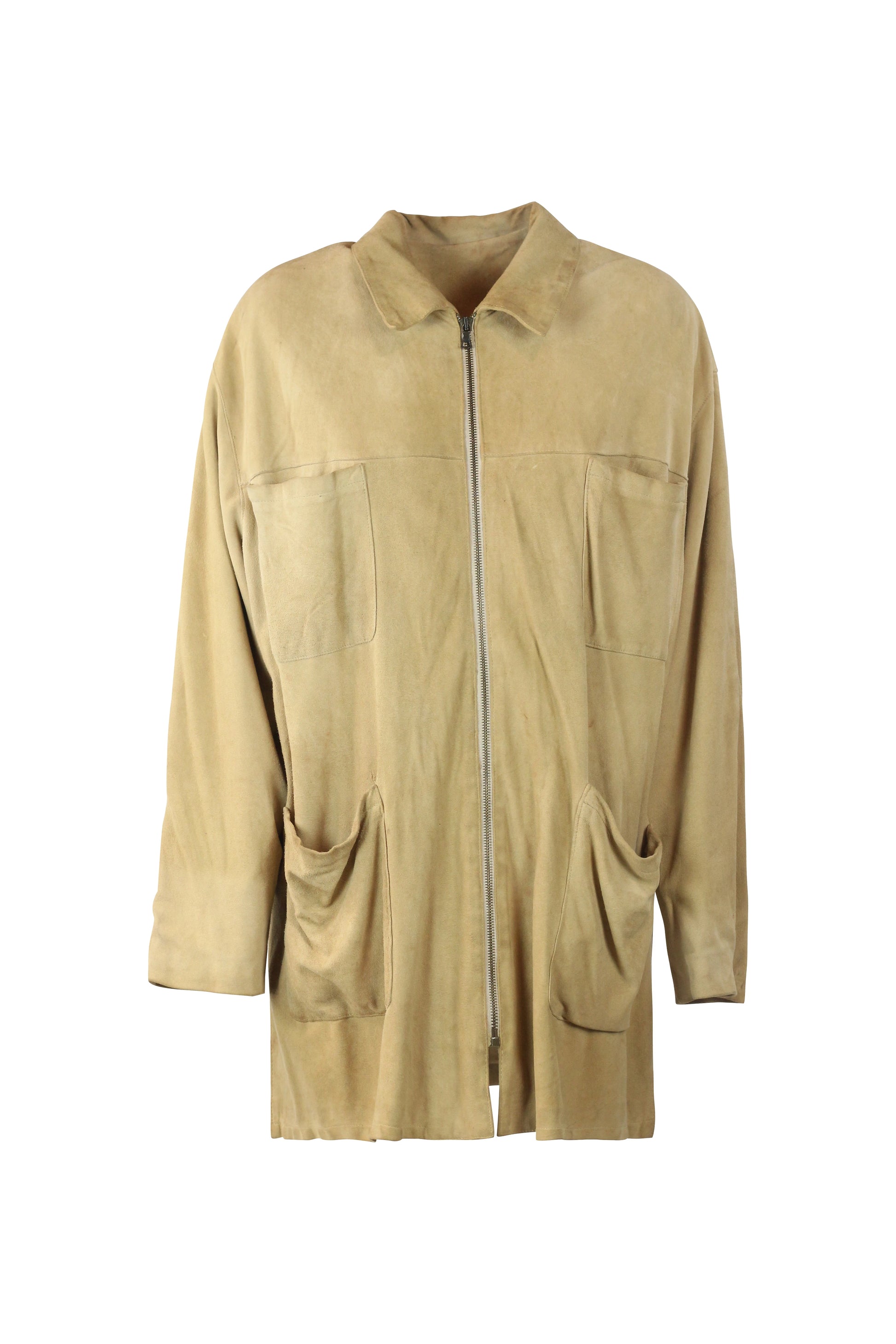 Suede Jacket with Front Zipper