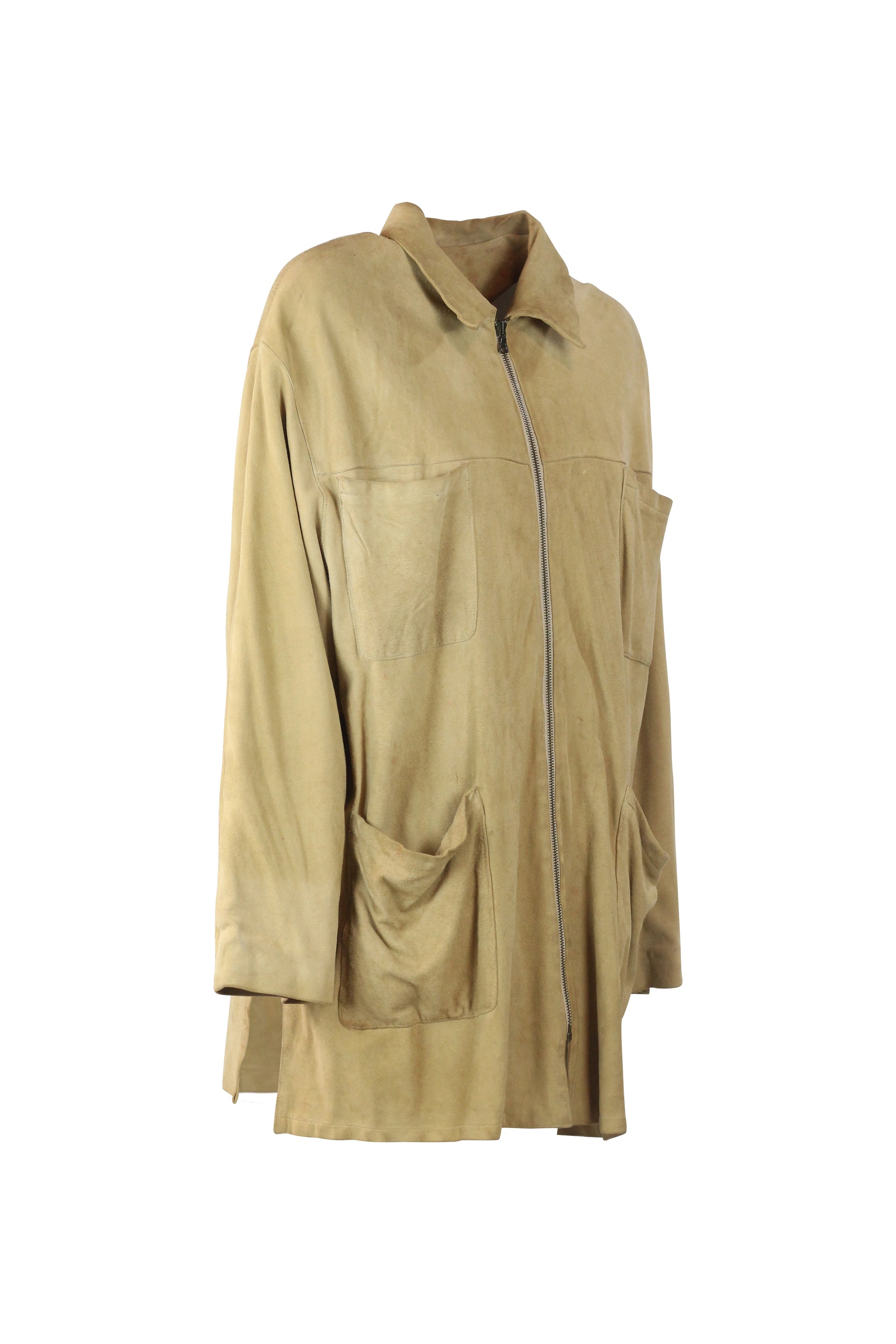 Suede Jacket with Front Zipper