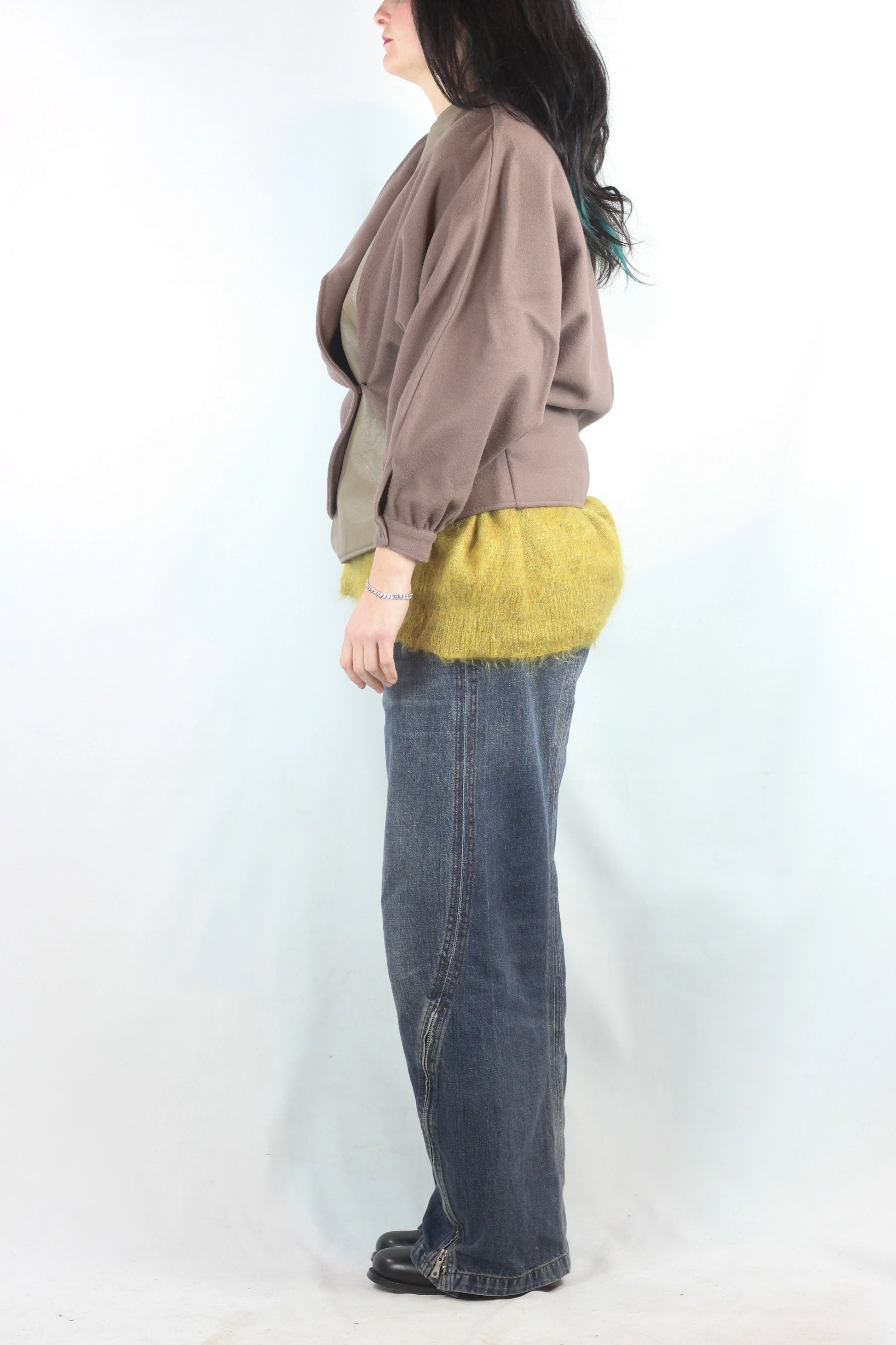 Taupe Beige Asymmetric Jacket