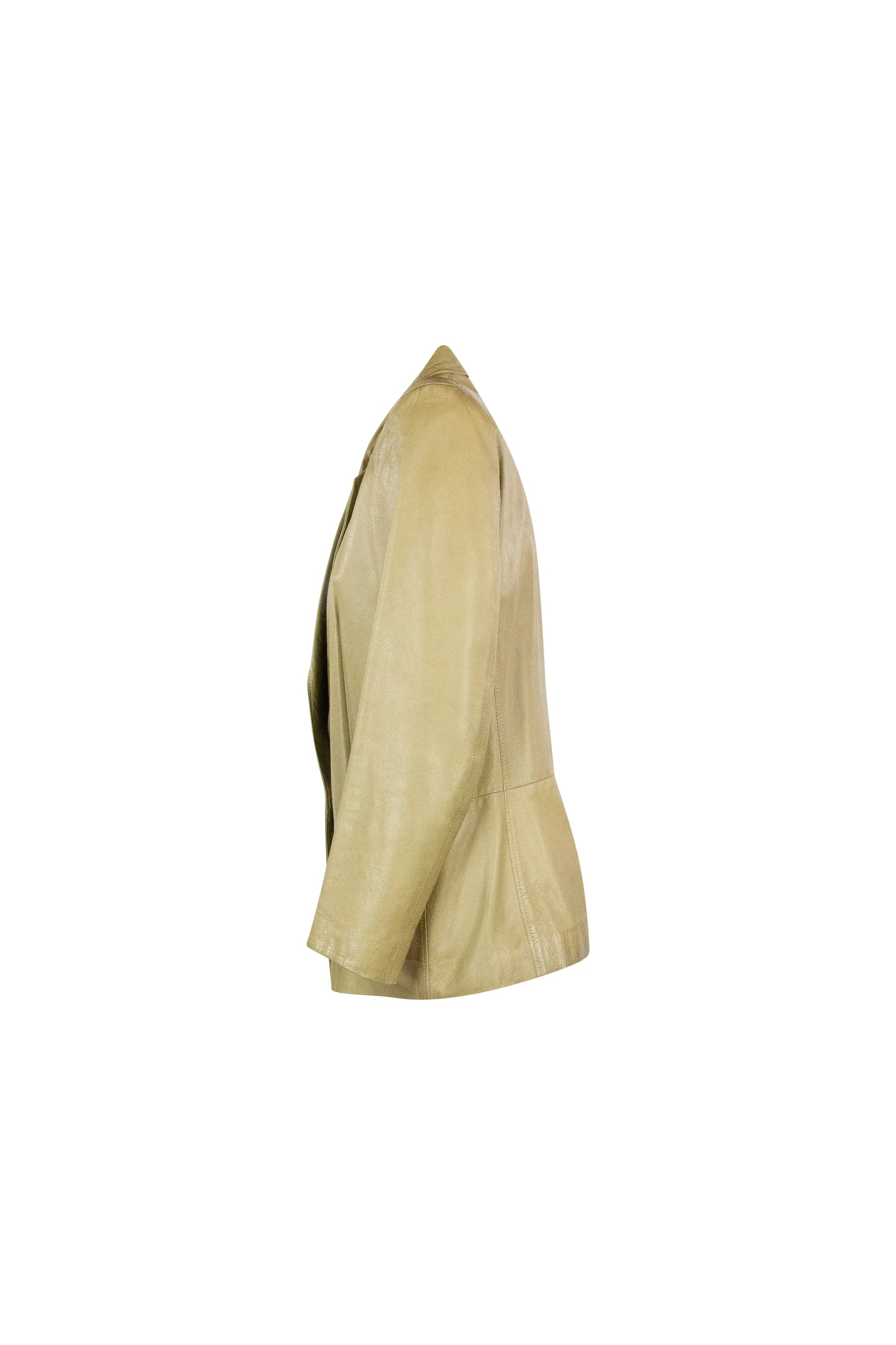 Beige Leather Blazer