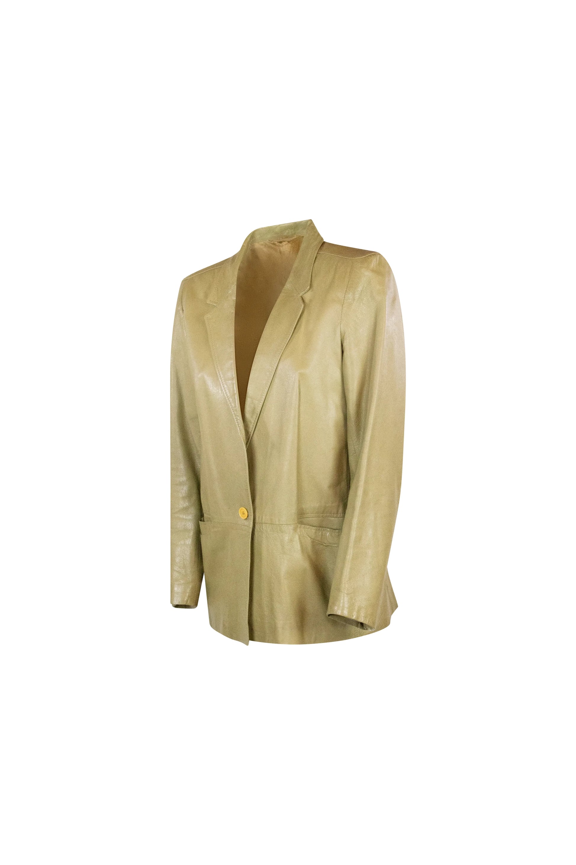 Beige Leather Blazer