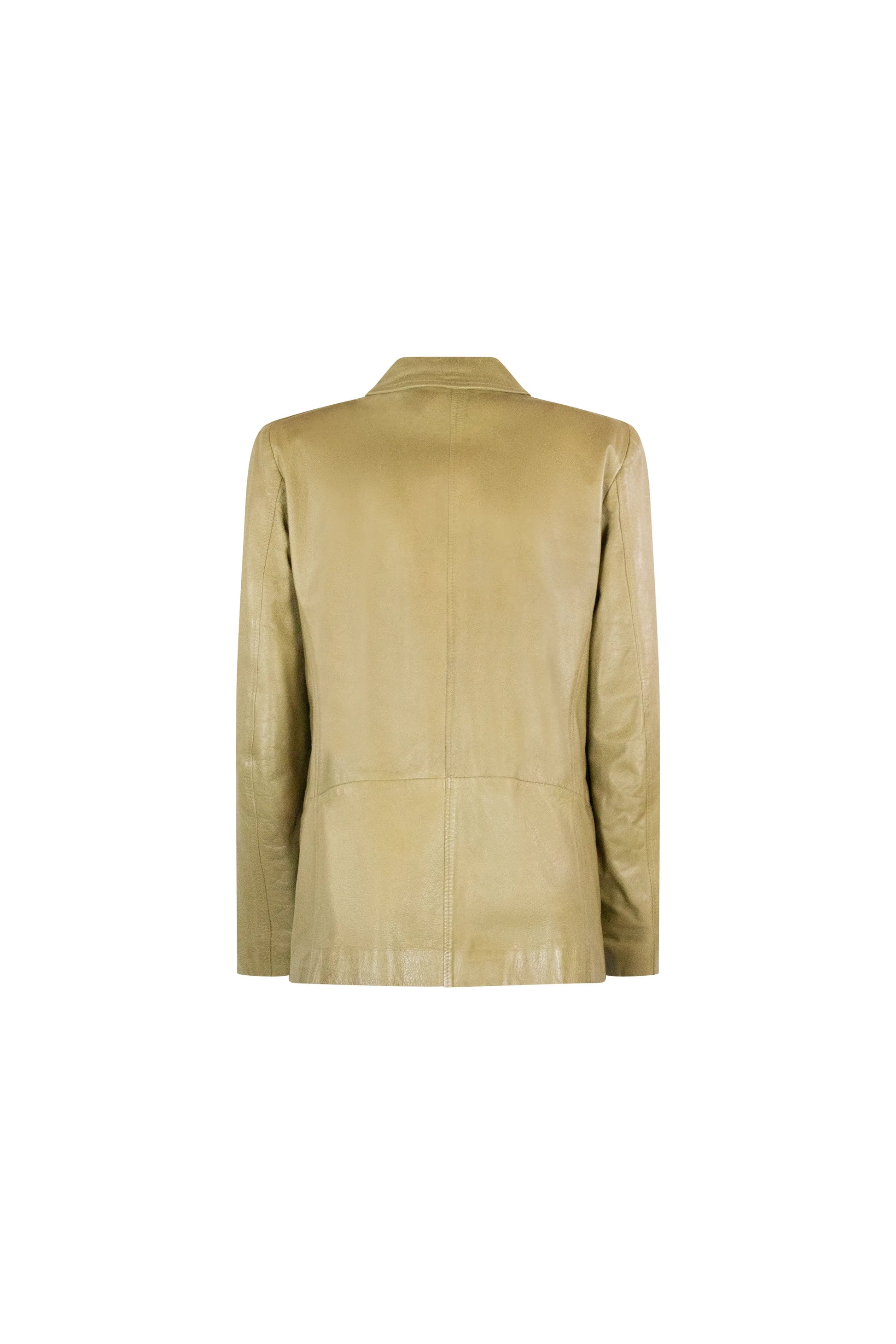 Beige Leather Blazer