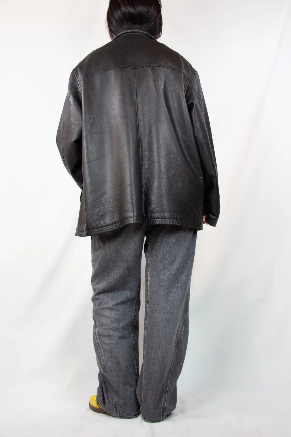 Vintage Black Lambskin Bomber Jacket