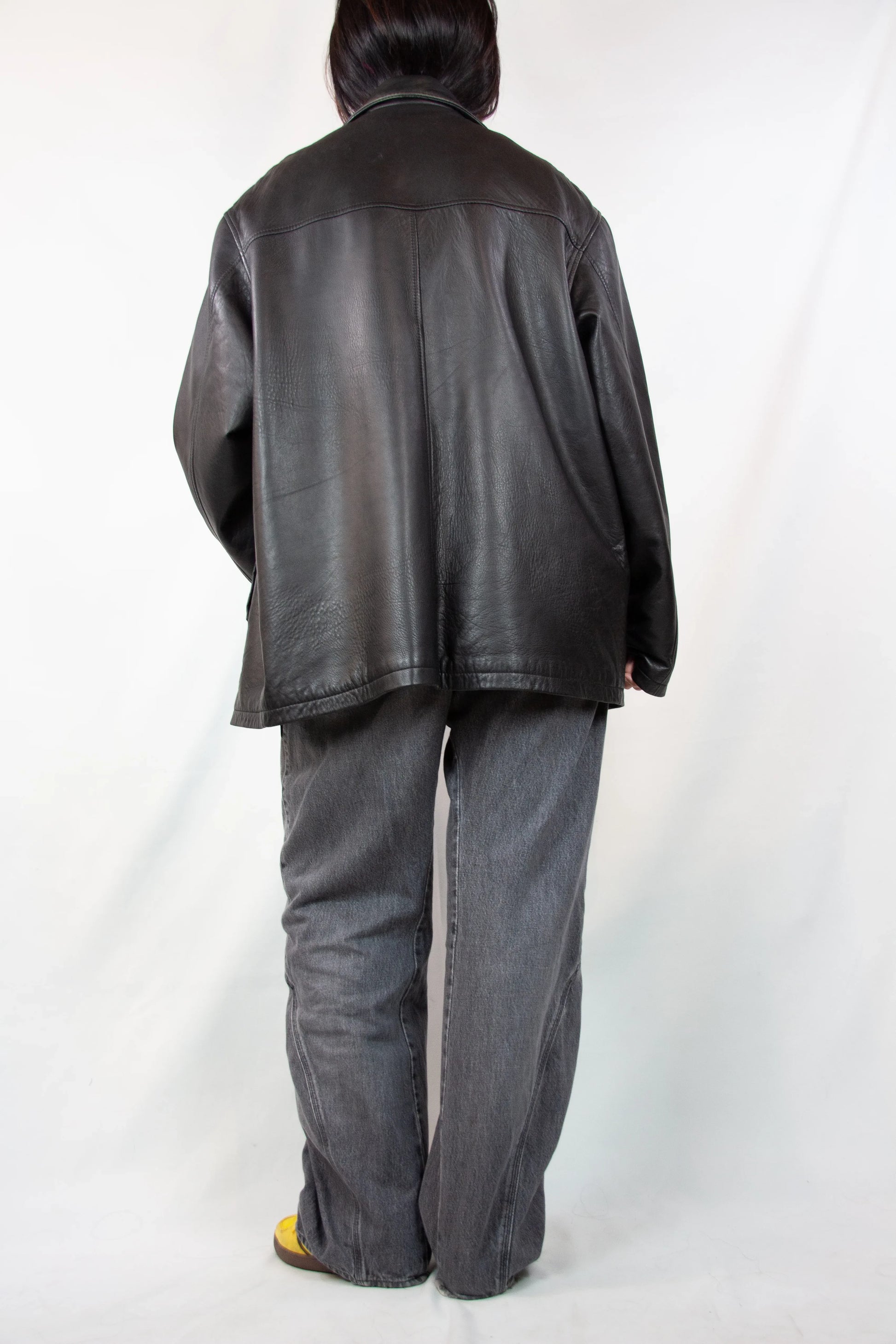 Vintage Black Lambskin Bomber Jacket