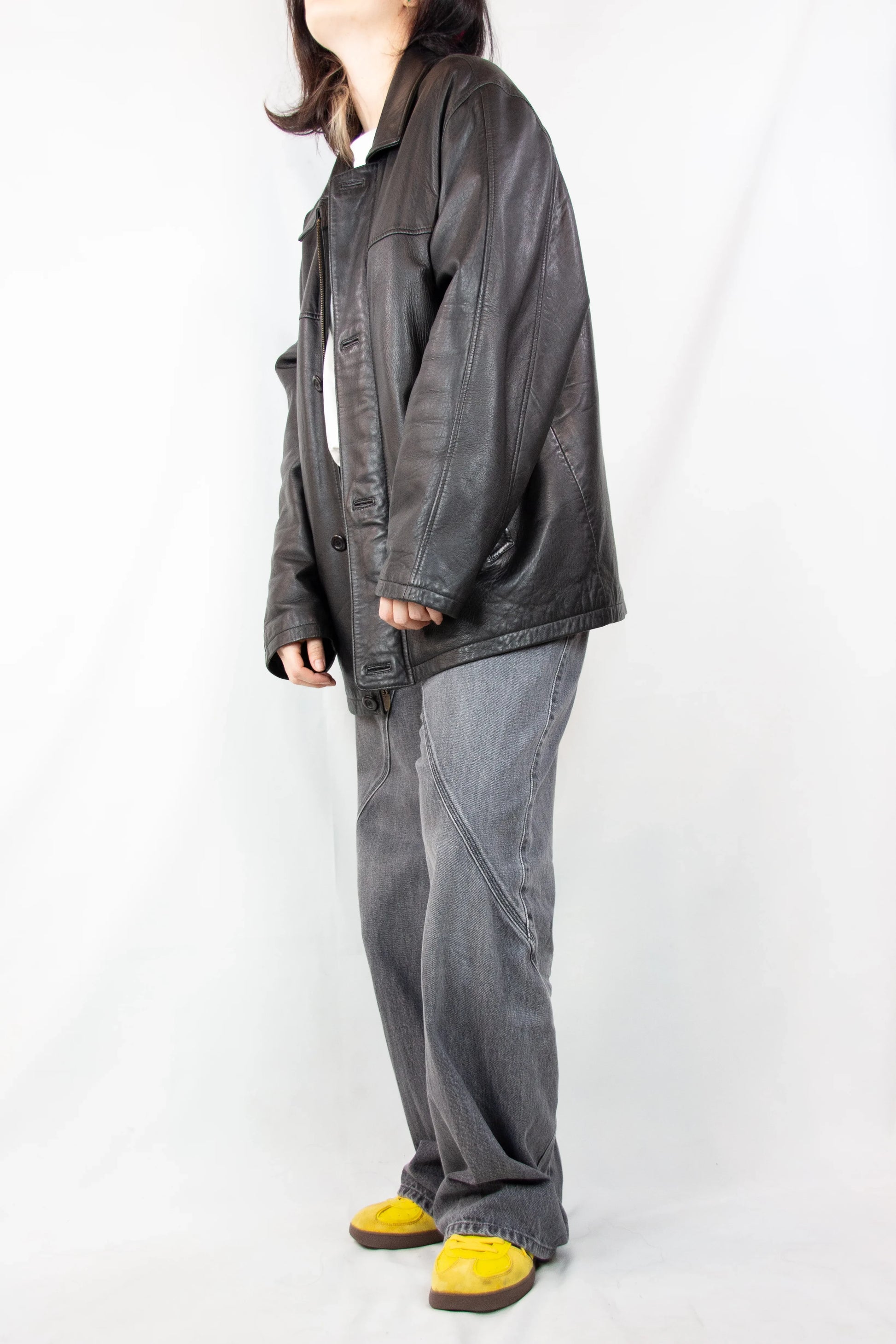 Vintage Black Lambskin Bomber Jacket