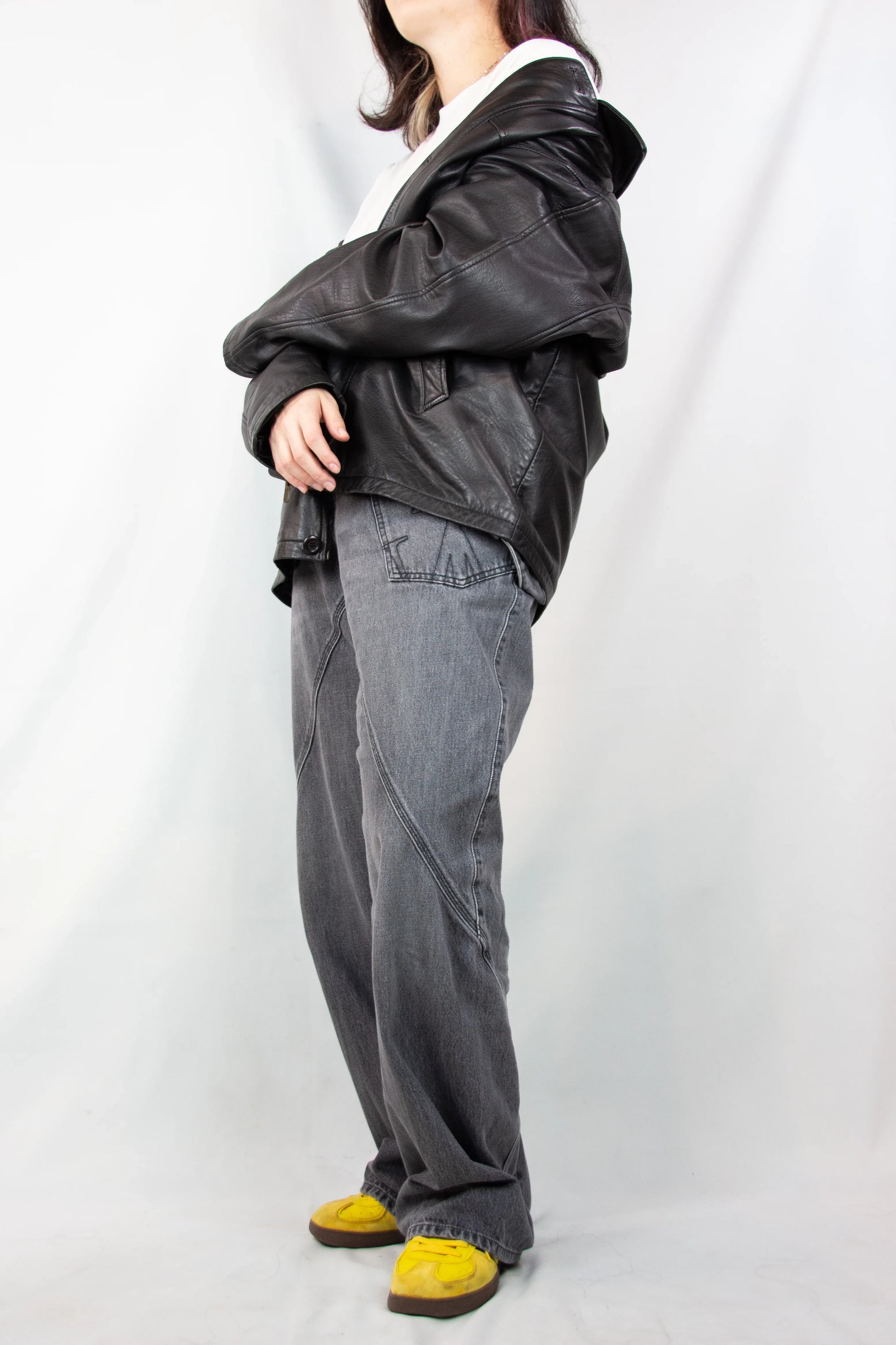 Vintage Black Lambskin Bomber Jacket