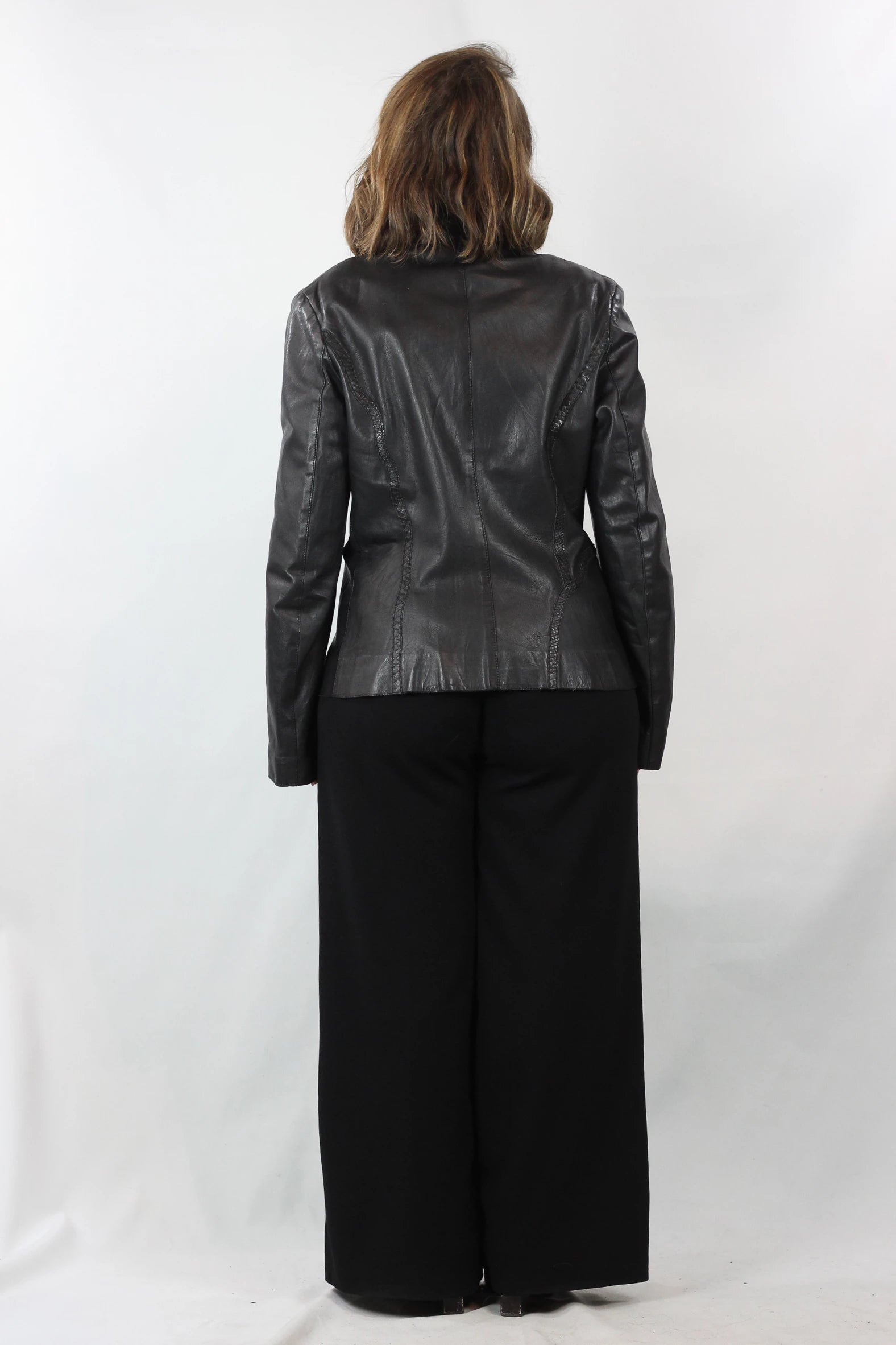 Black Vintage Leather Blazer