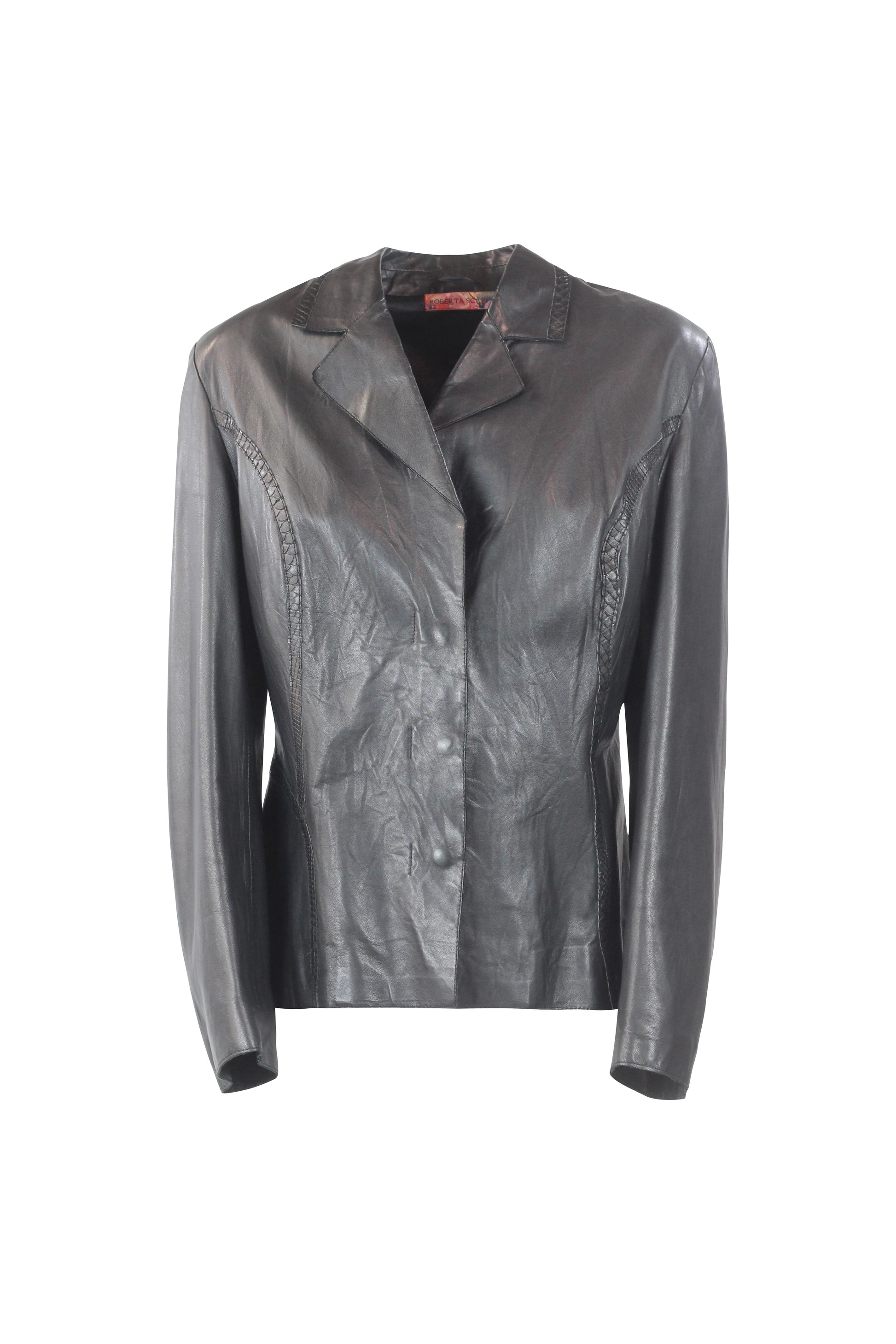 Black Vintage Leather Blazer