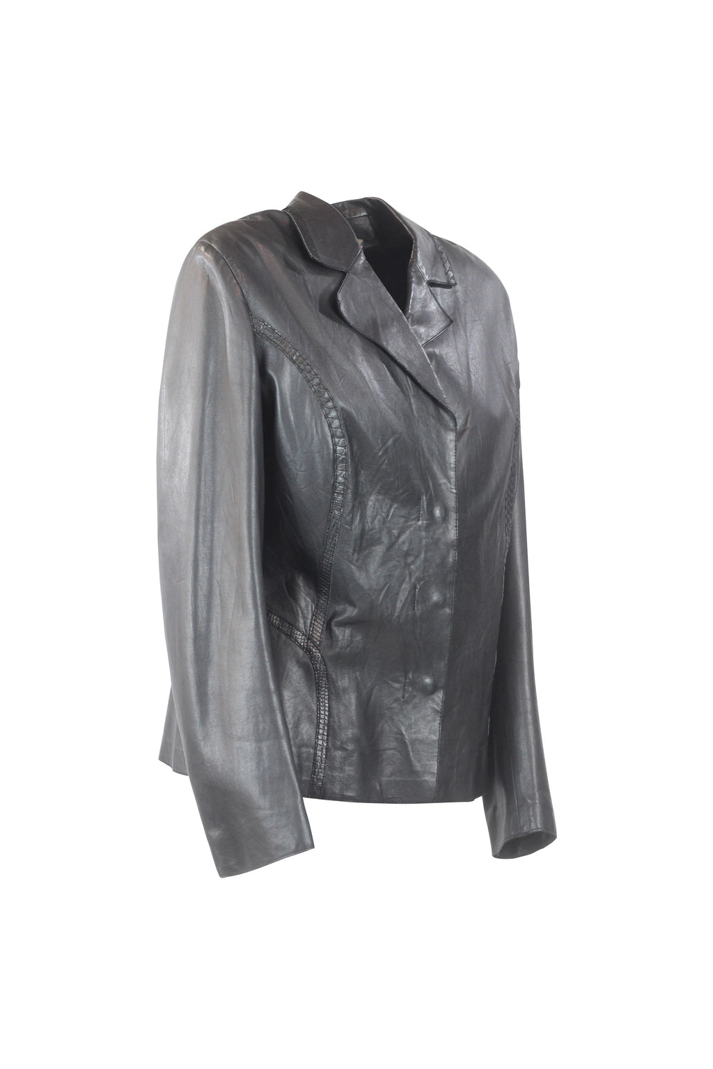 Black Vintage Leather Blazer