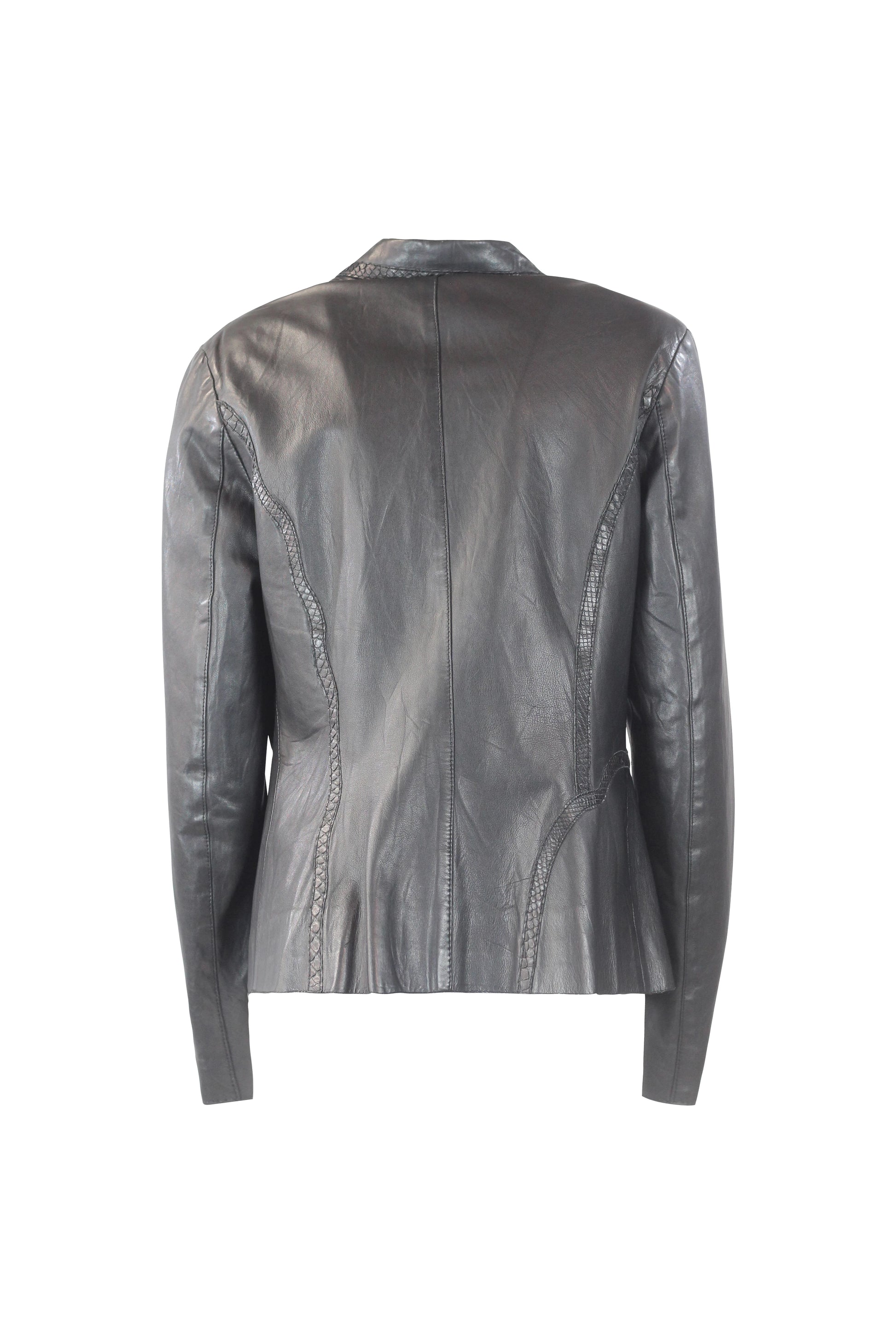 Black Vintage Leather Blazer