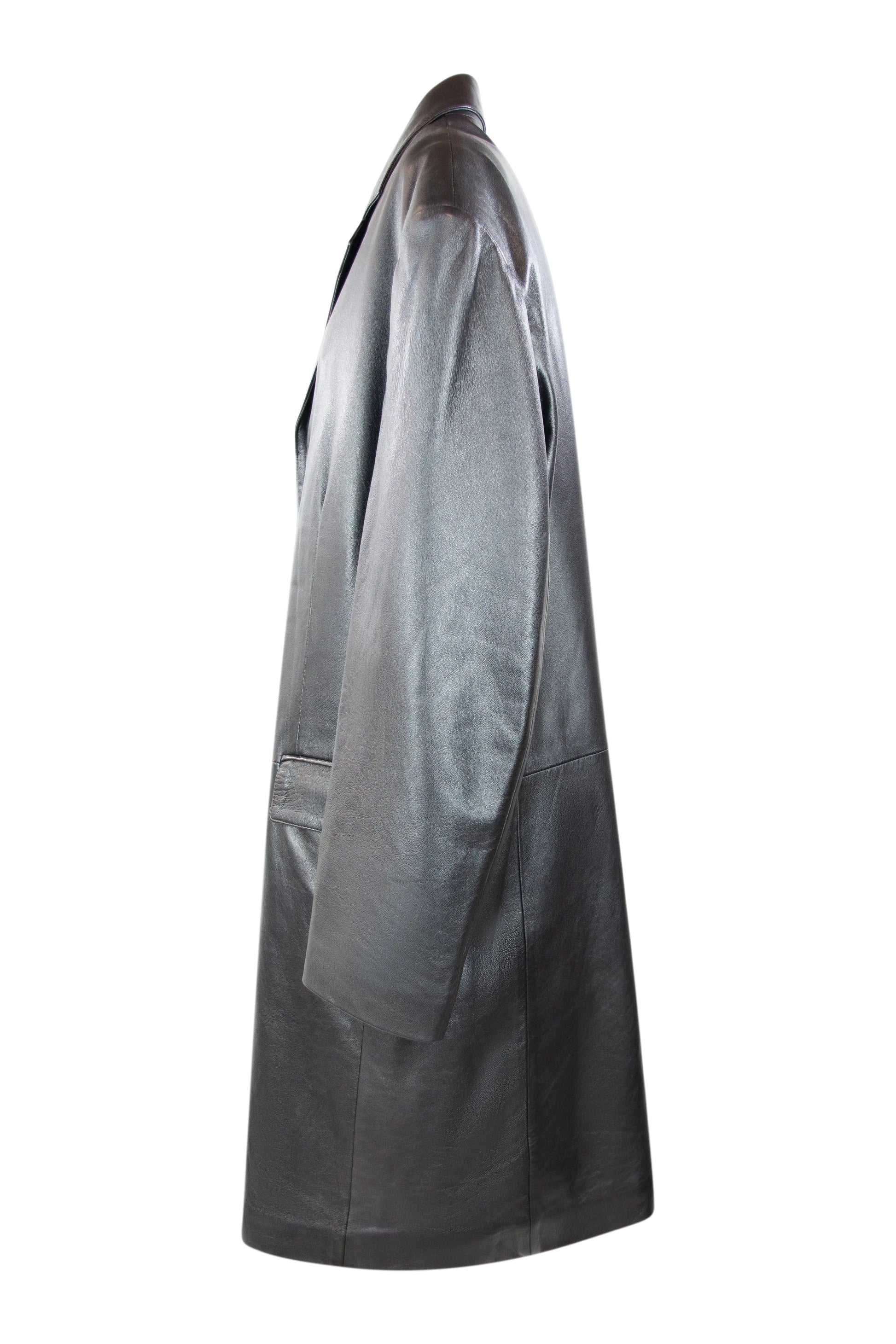 Vintage Black Lambskin Trench Coat