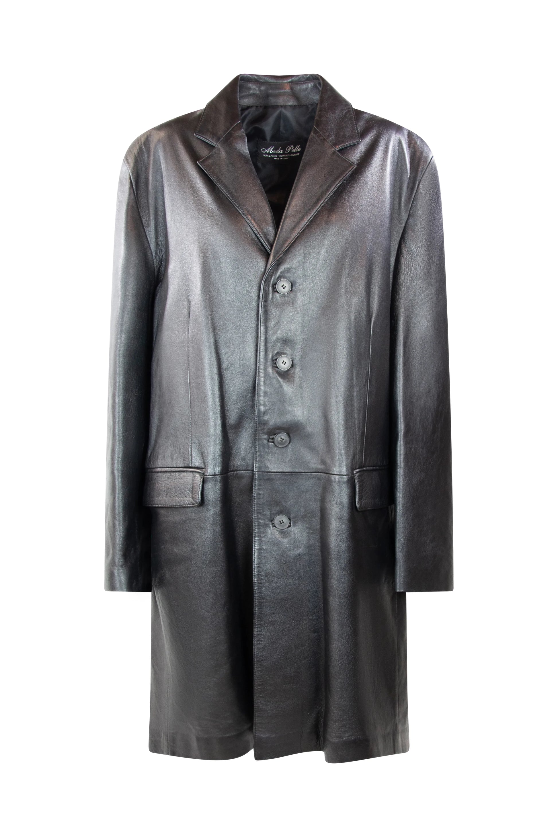 Vintage Black Lambskin Trench Coat