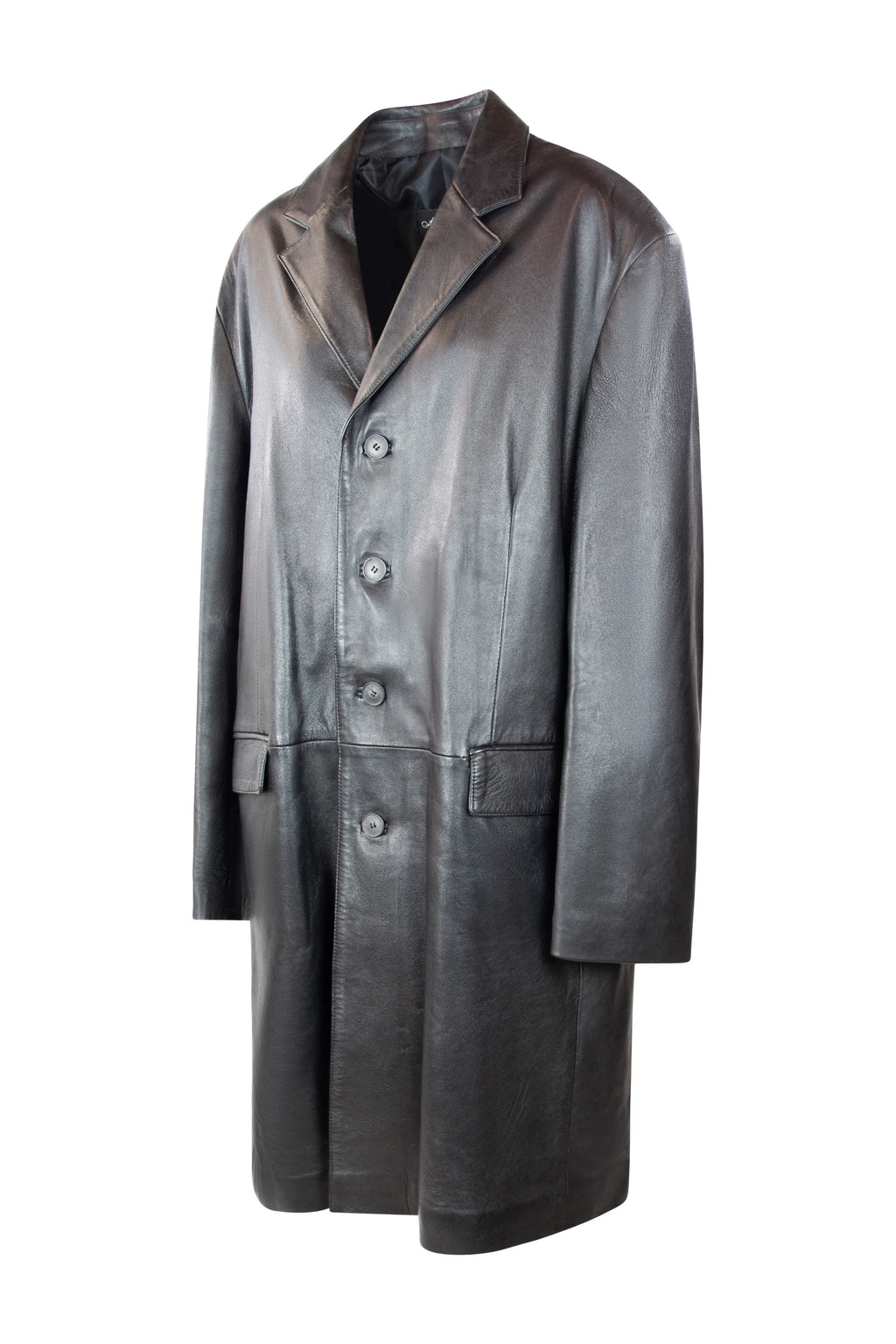 Vintage Black Lambskin Trench Coat
