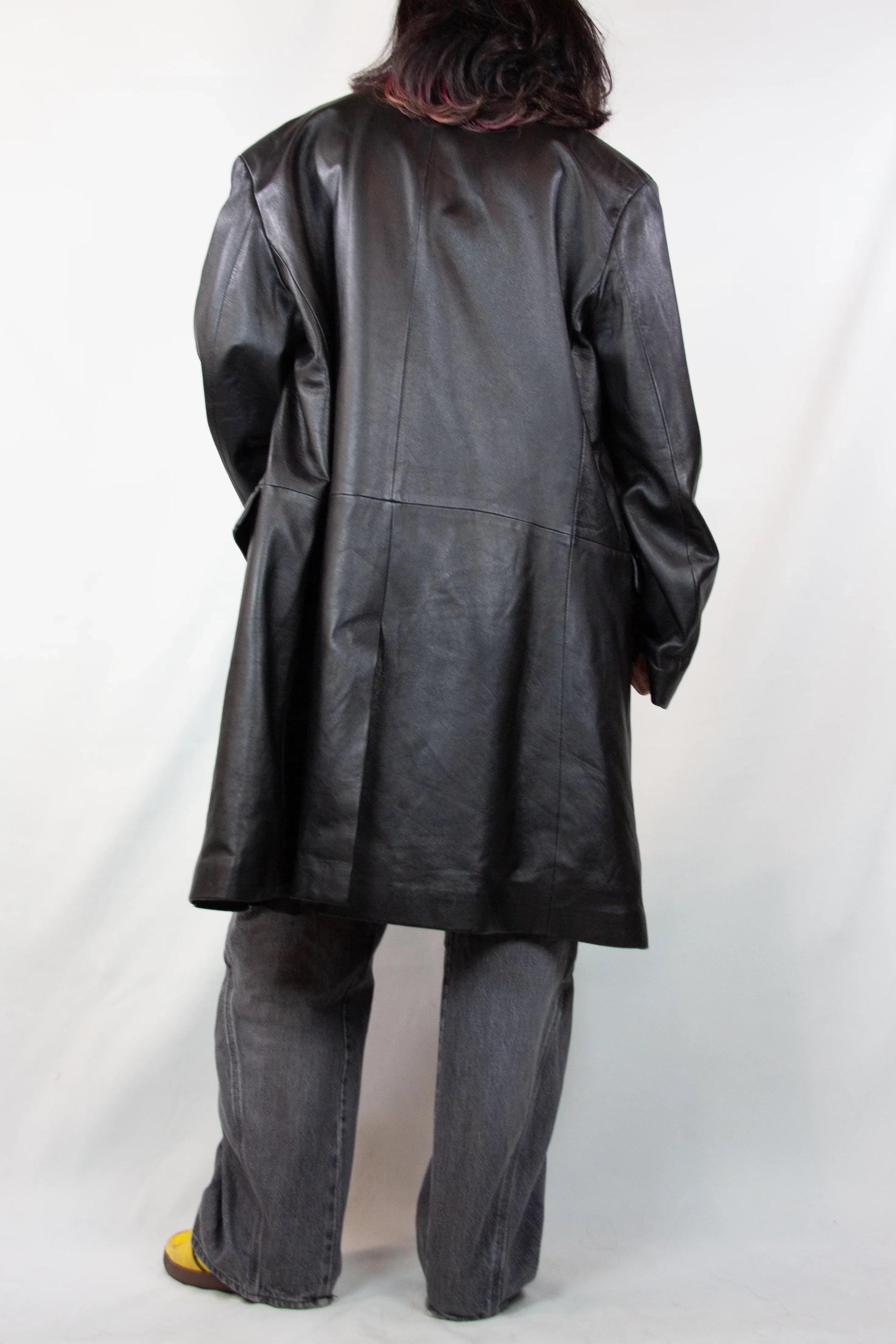Vintage Black Lambskin Trench Coat