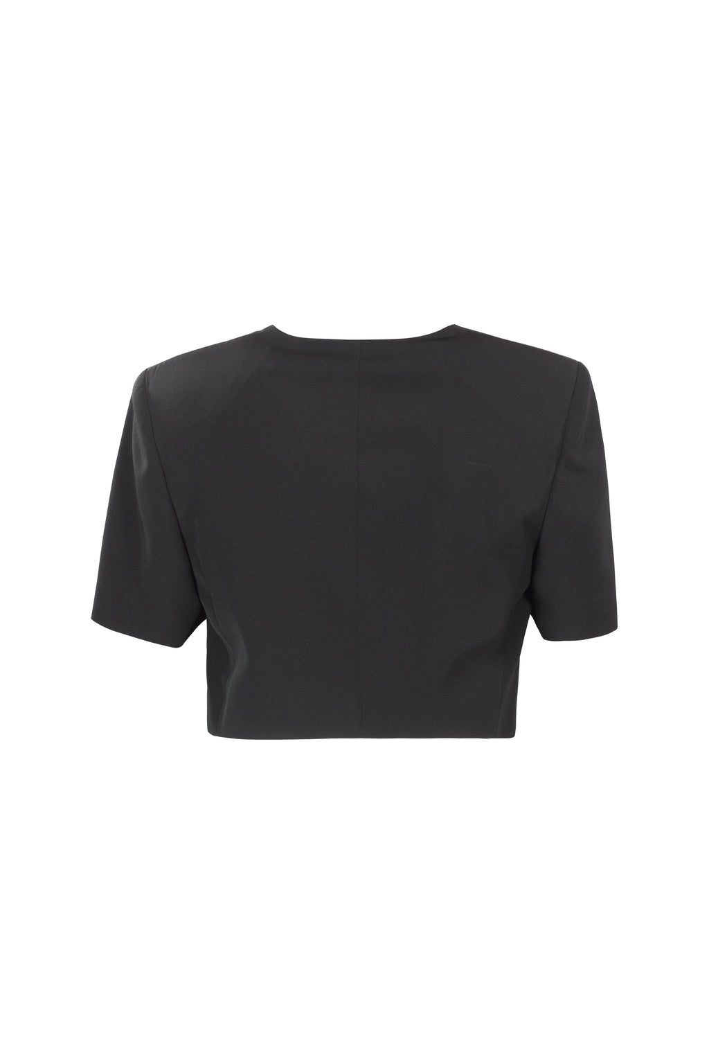 Silk Cropped Jacket with Short Sleeves