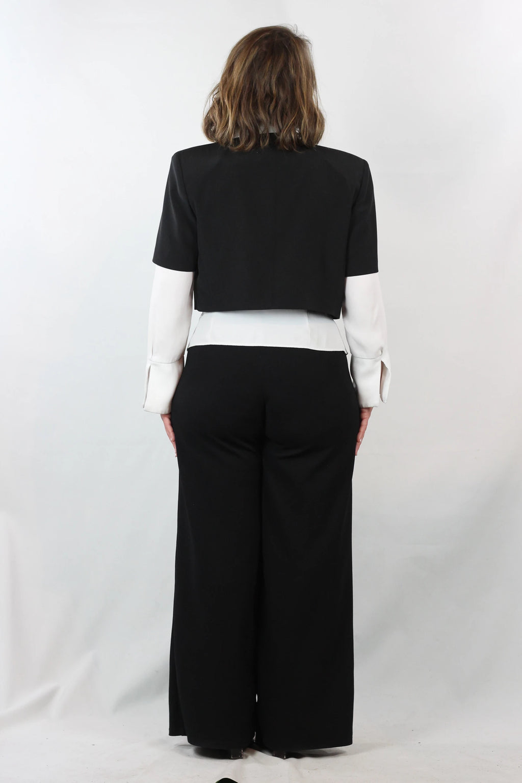 Silk Cropped Jacket with Short Sleeves