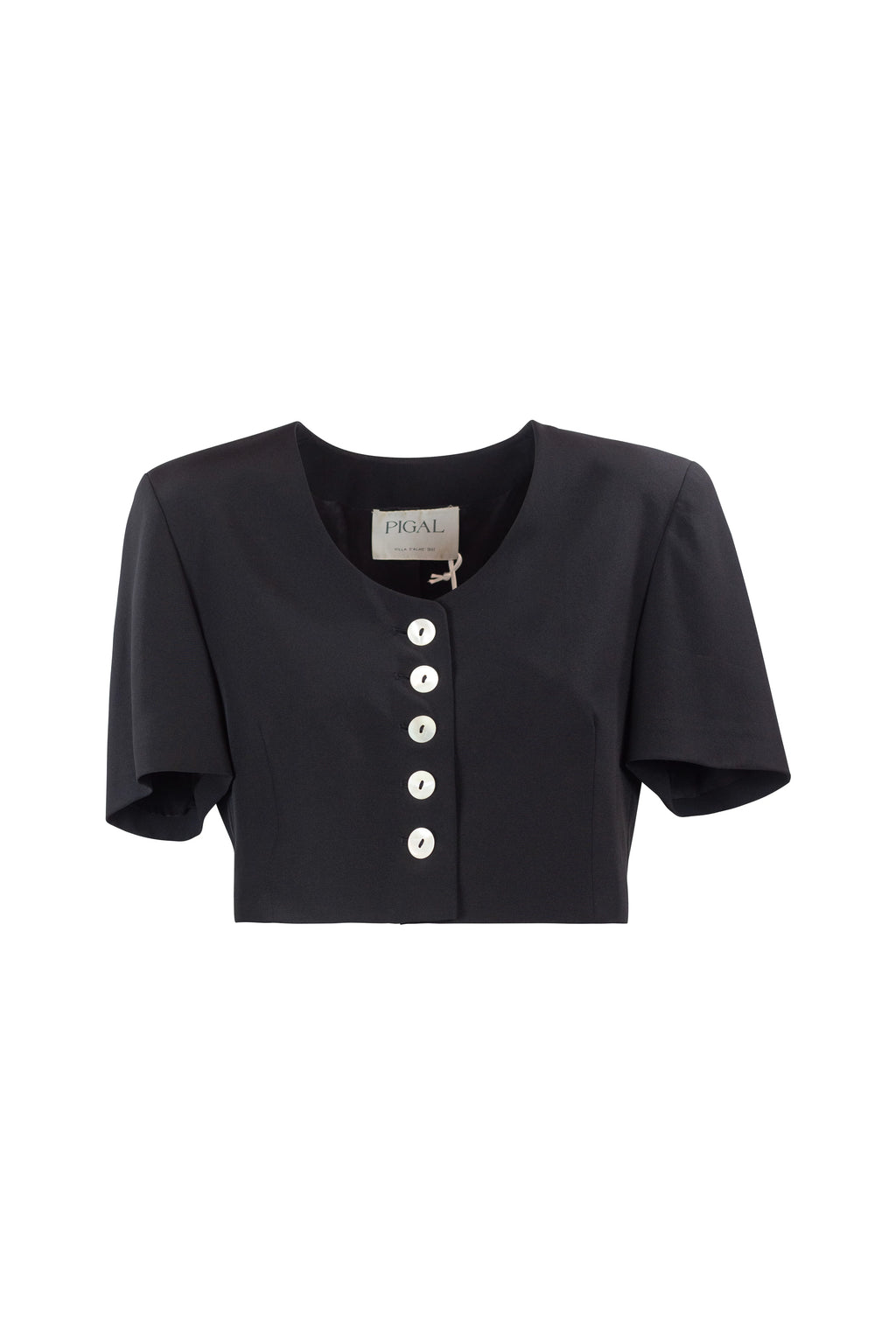 Silk Cropped Jacket with Short Sleeves