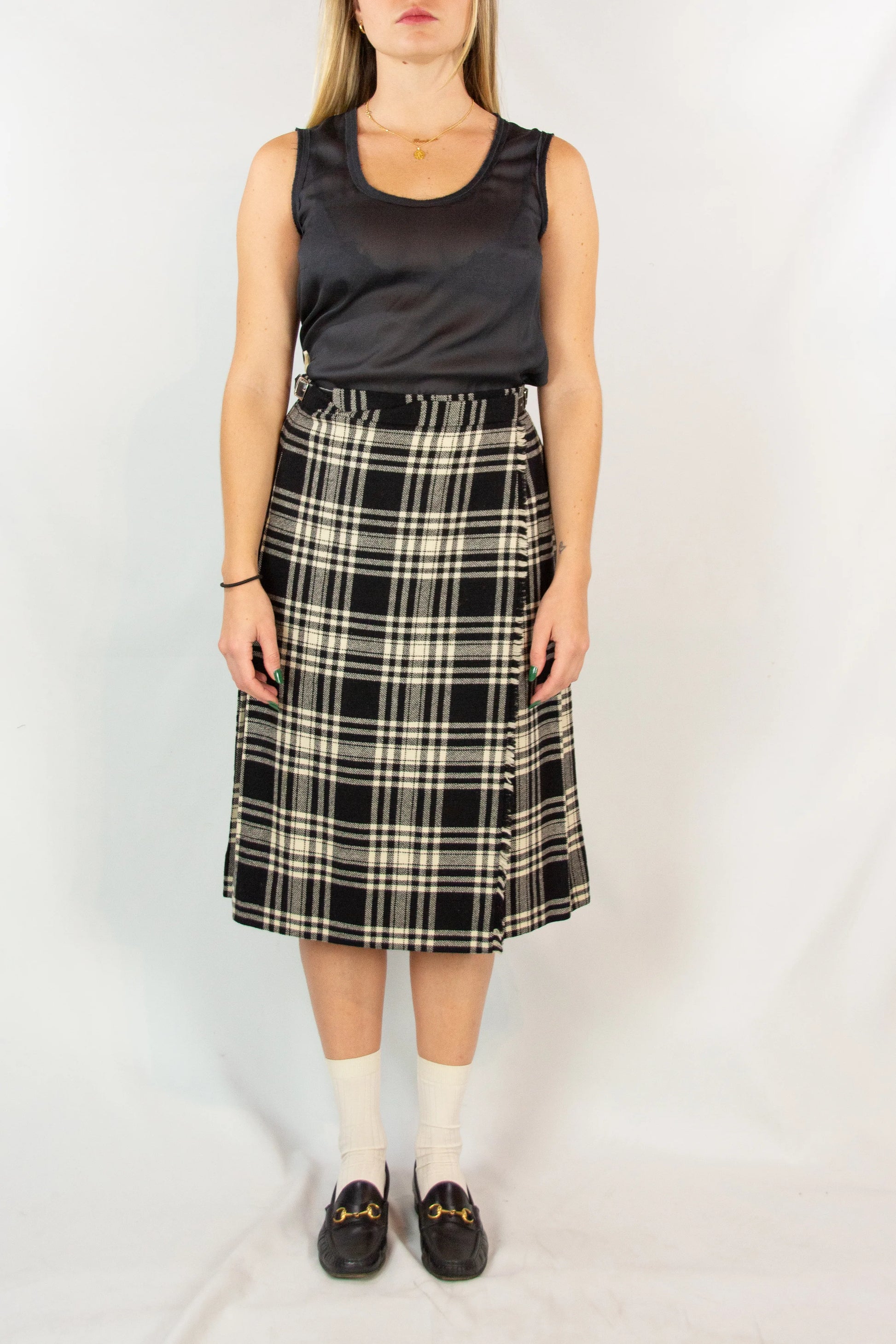 Black and white kilt