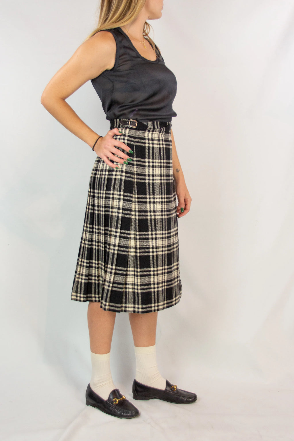 Black and white kilt