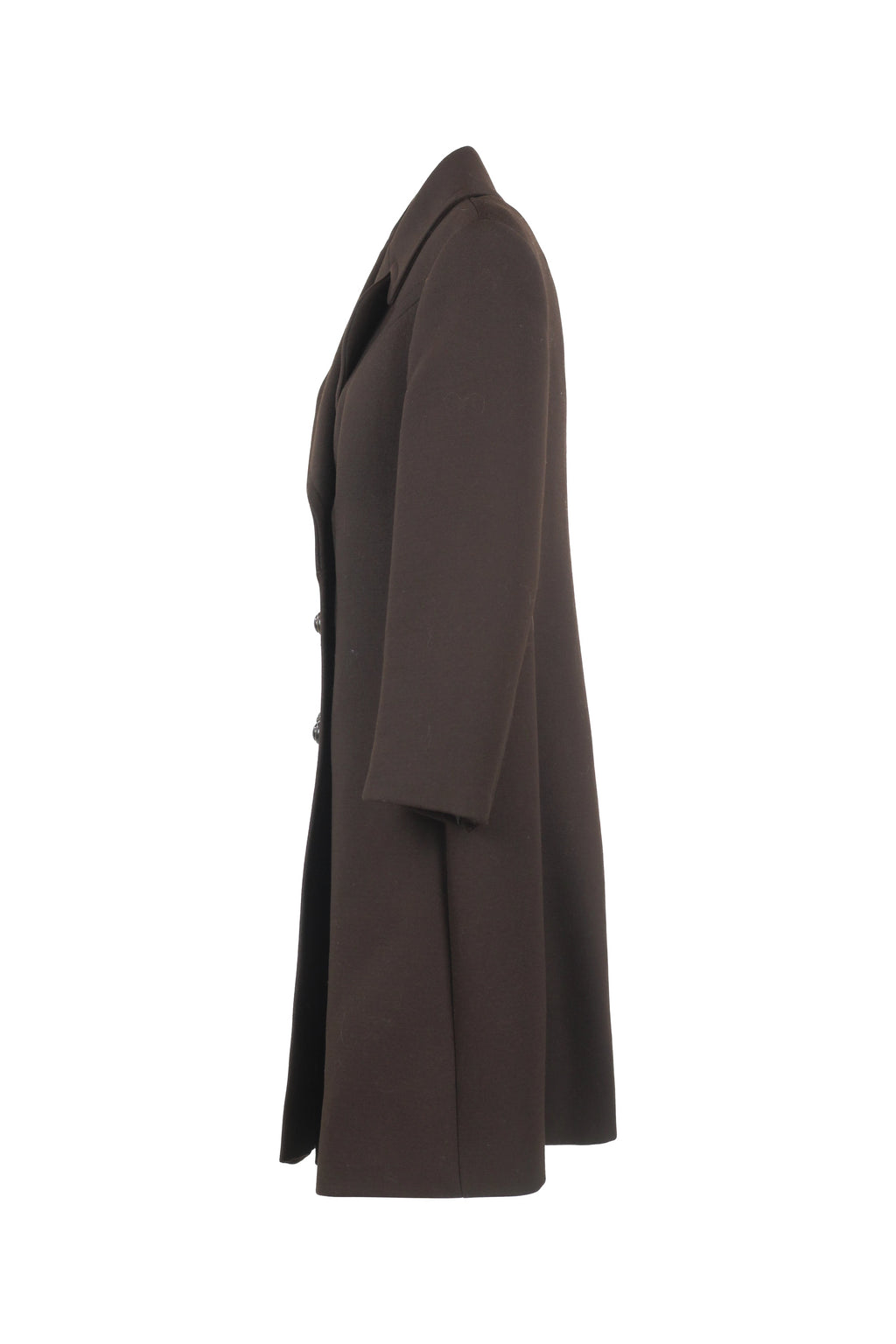 Brown Double-Breasted Wool Coat