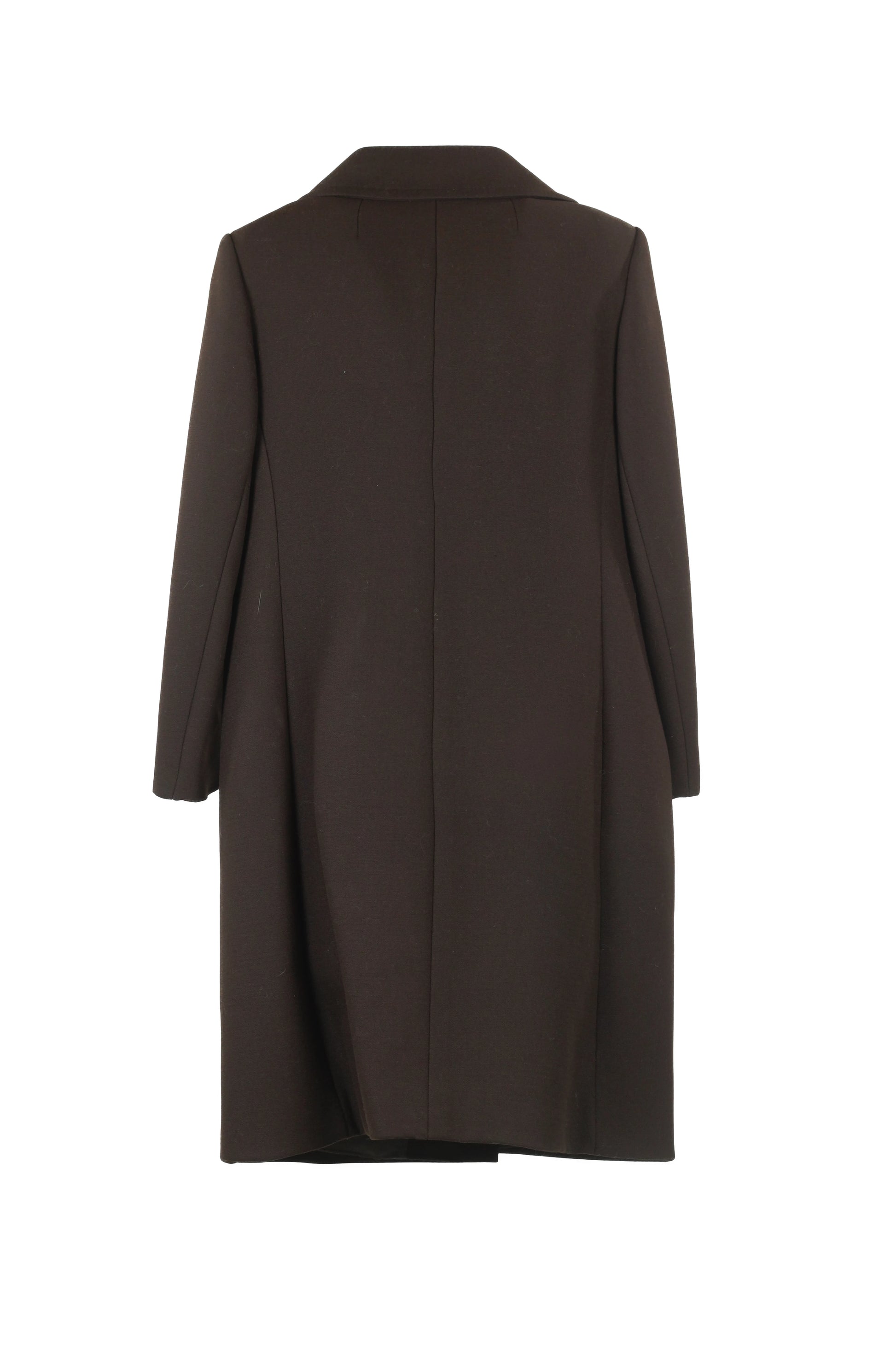 Brown Double-Breasted Wool Coat