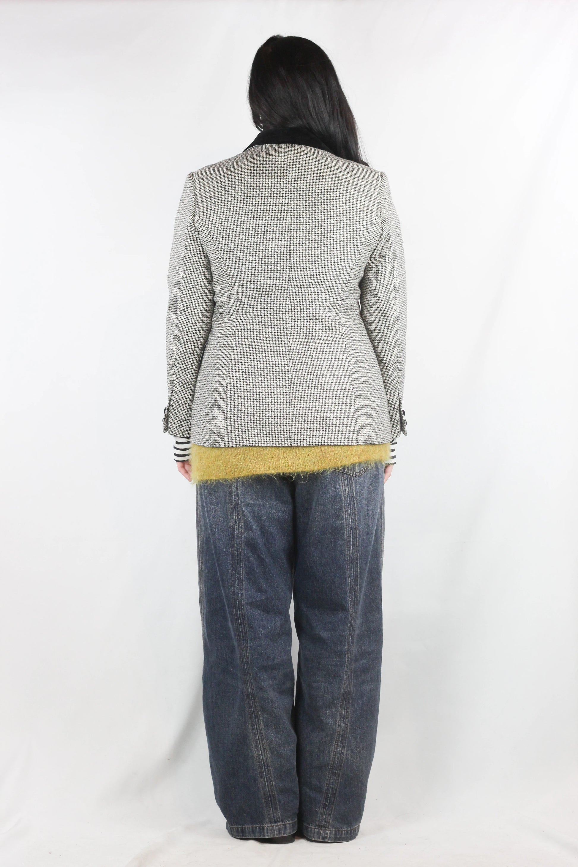 Boxy Blazer in Micro Check