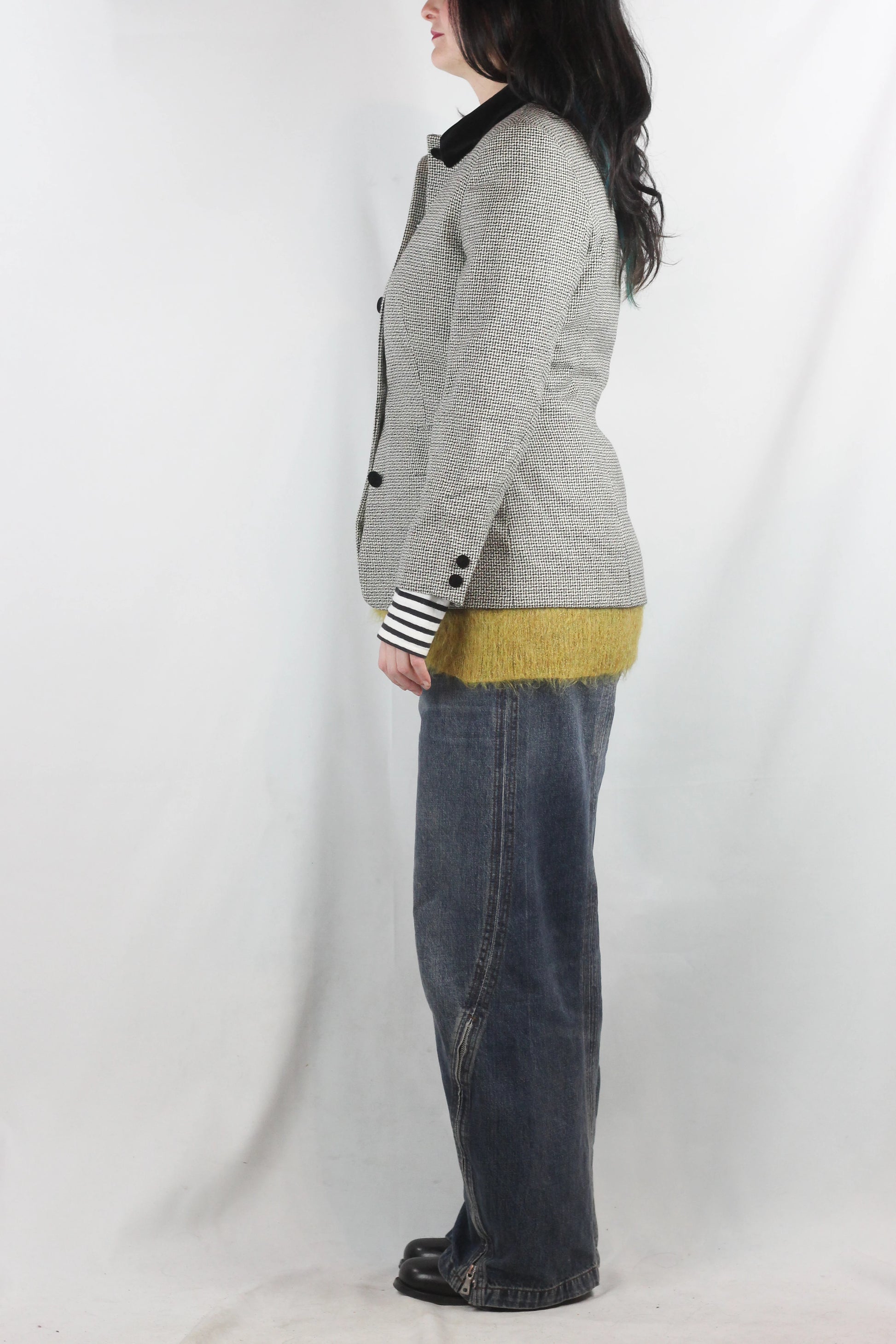 Boxy Blazer in Micro Check