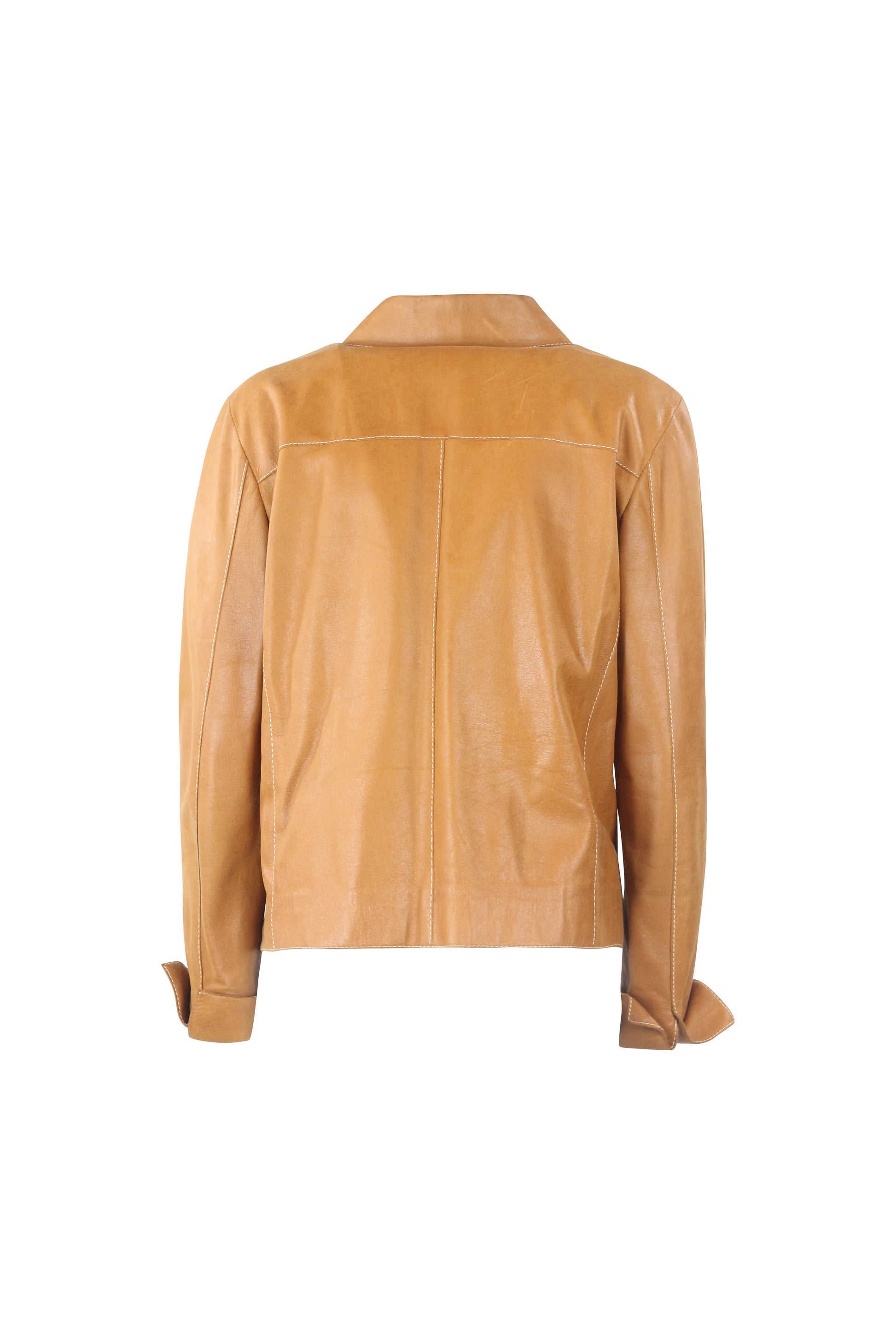 Caramel Leather Biker Jacket