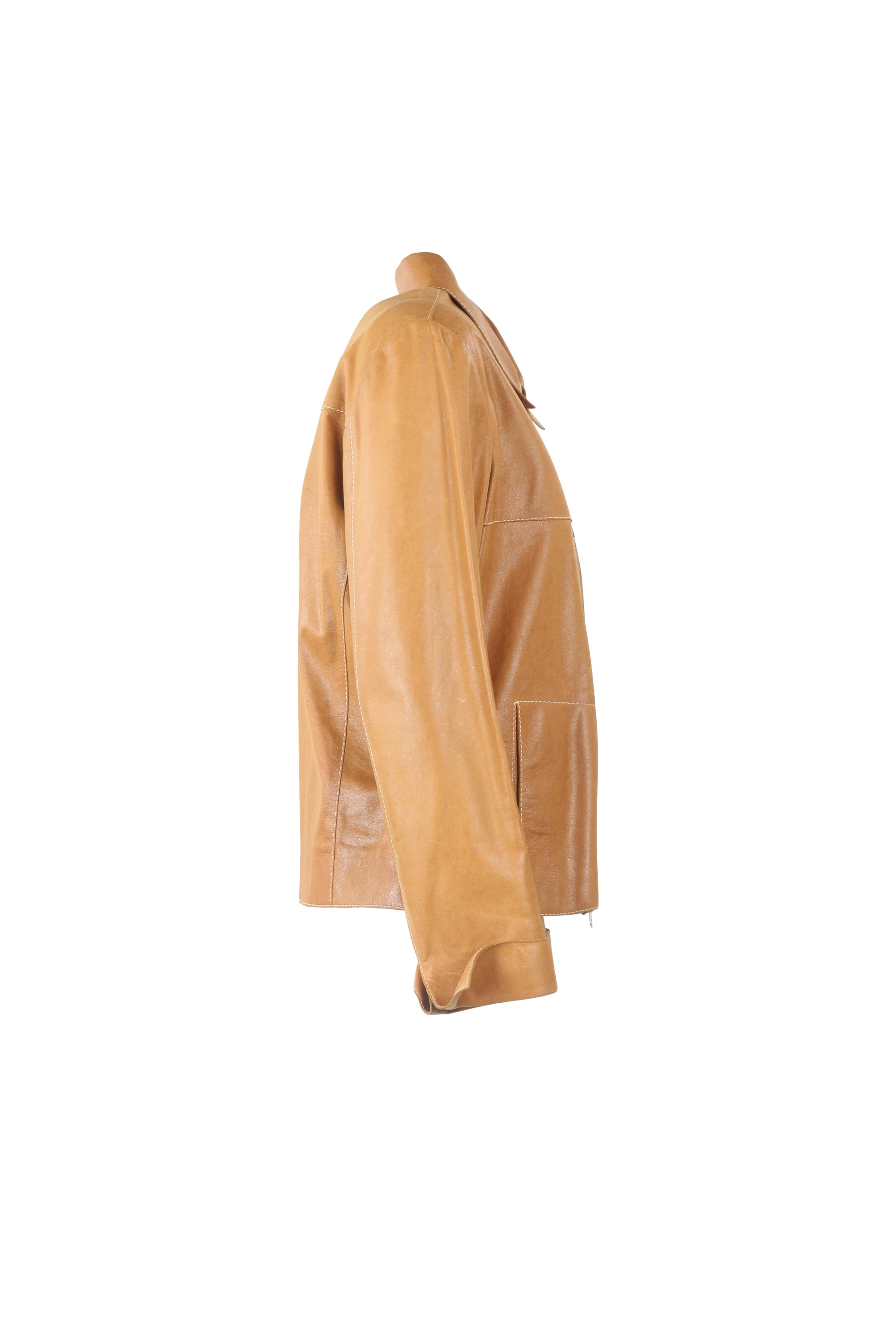 Caramel Leather Biker Jacket