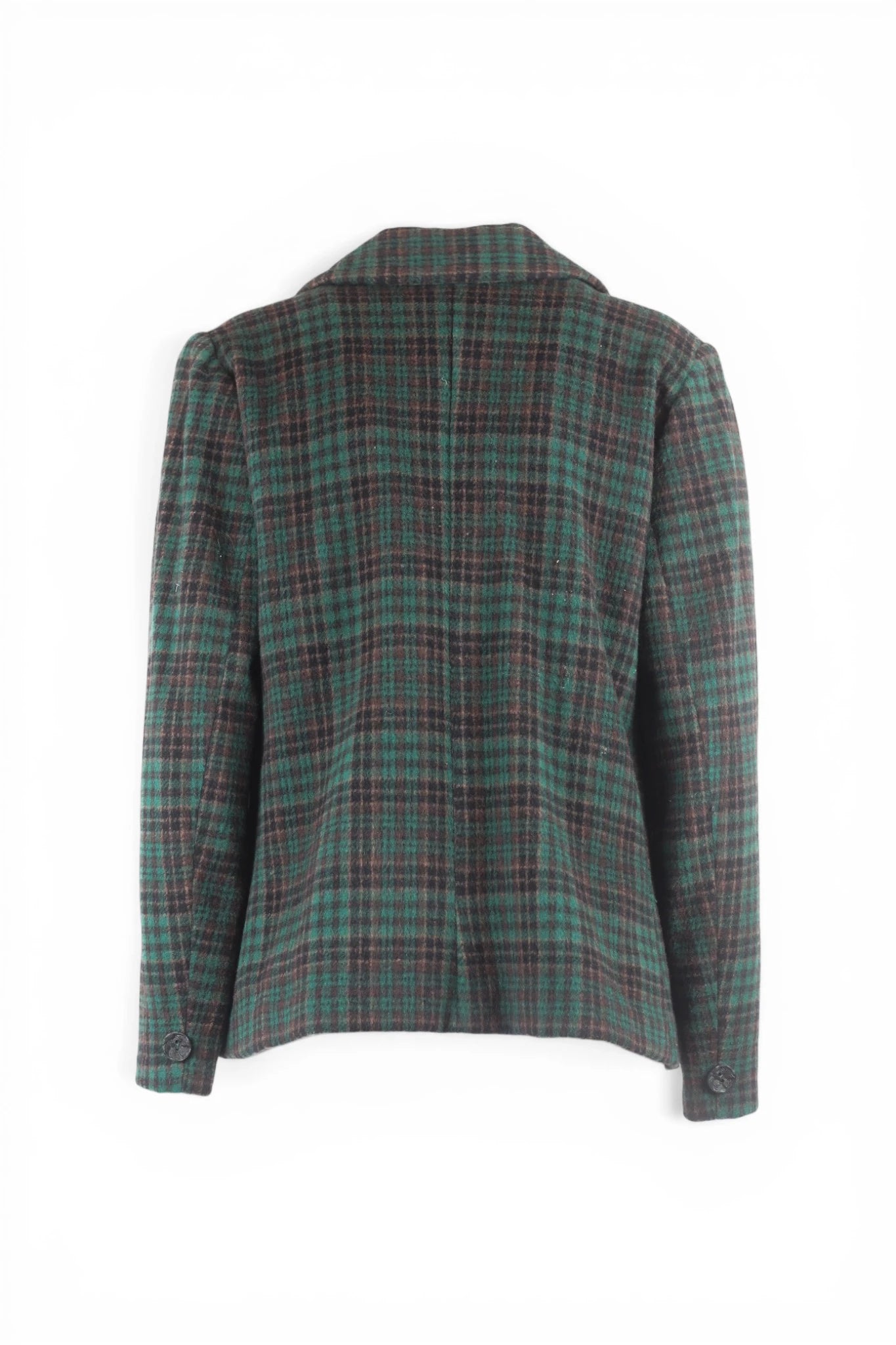 Green Check Cropped Blazer