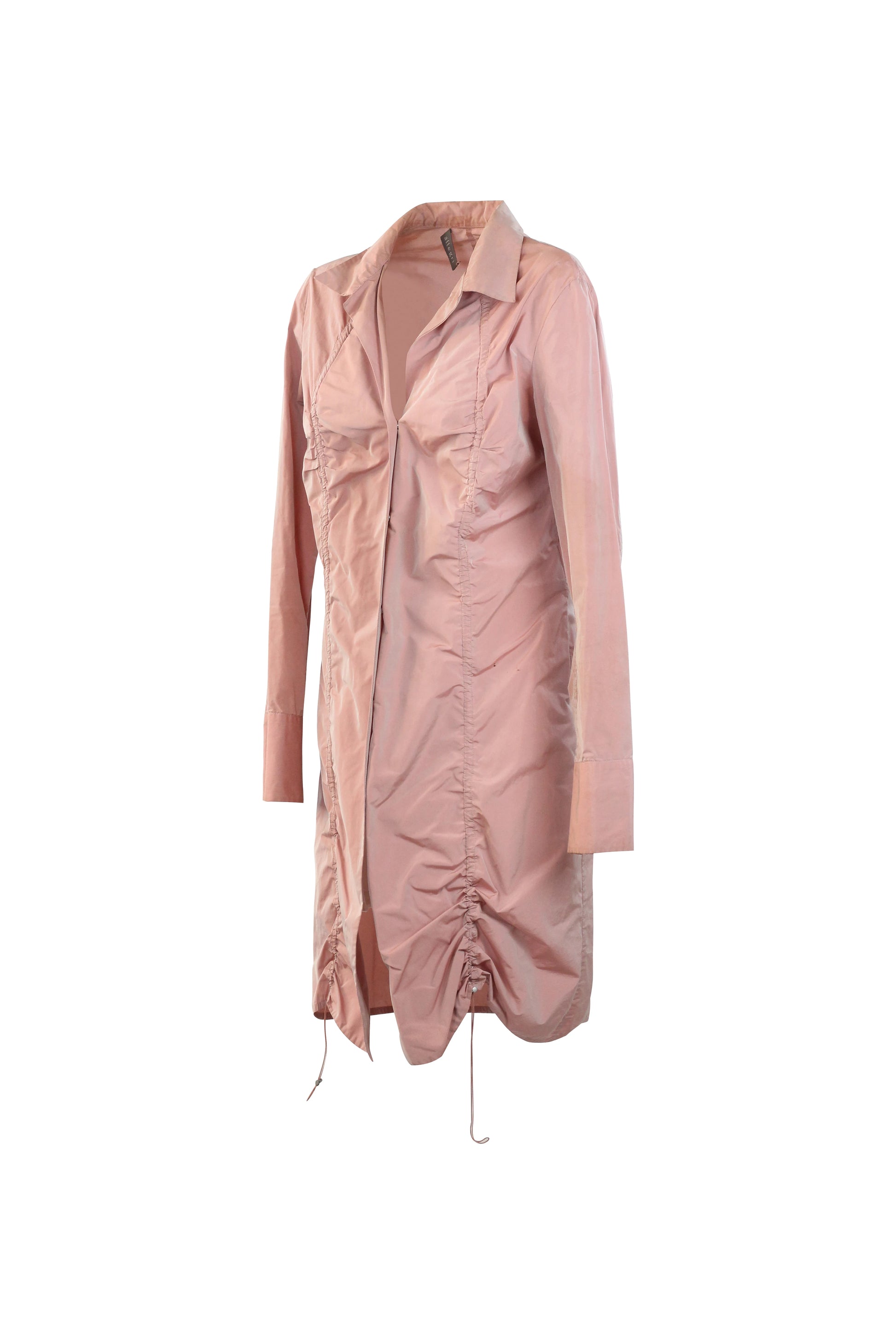Pink Ruched Chemisier Dress