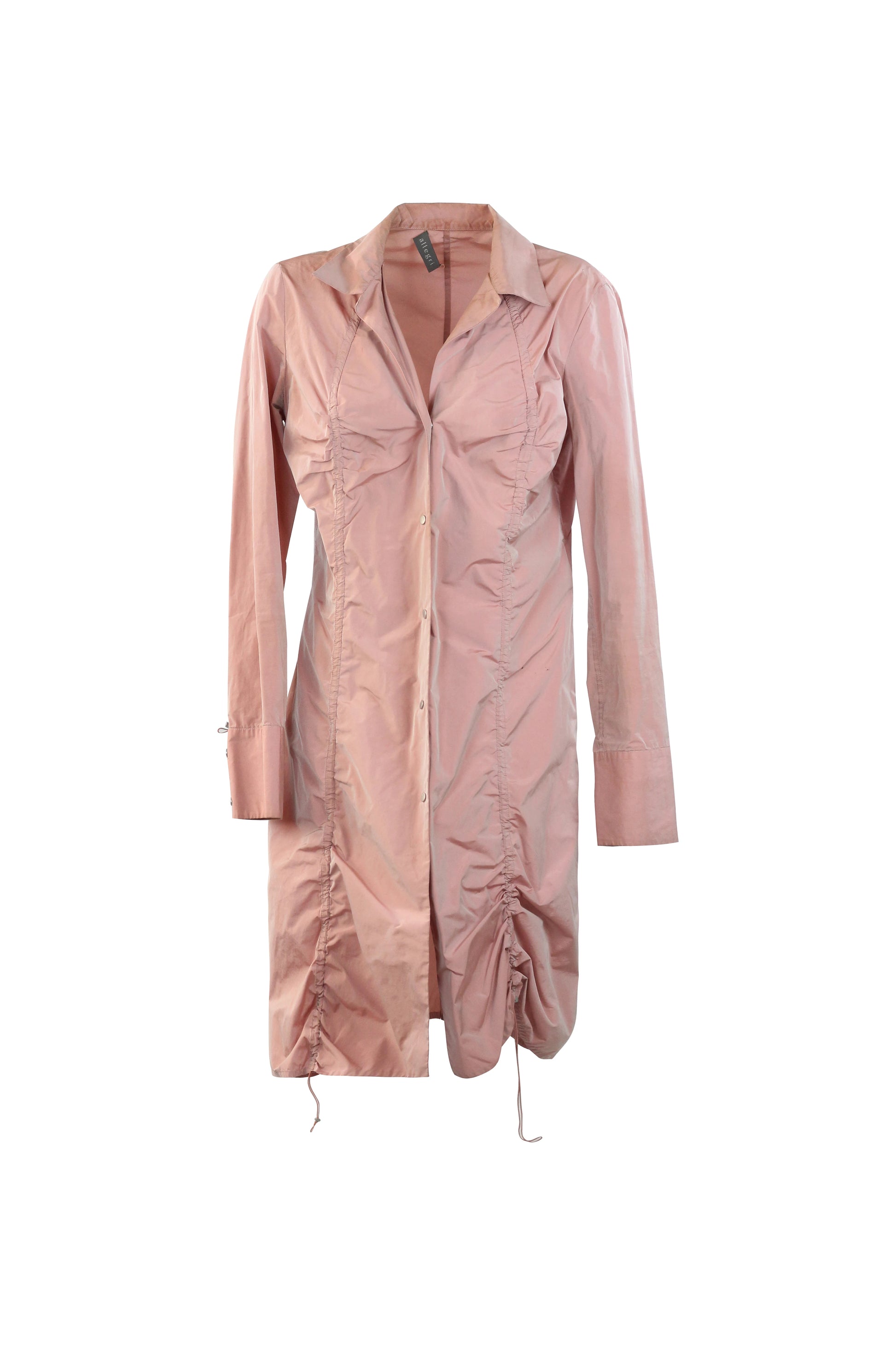 Pink Ruched Chemisier Dress