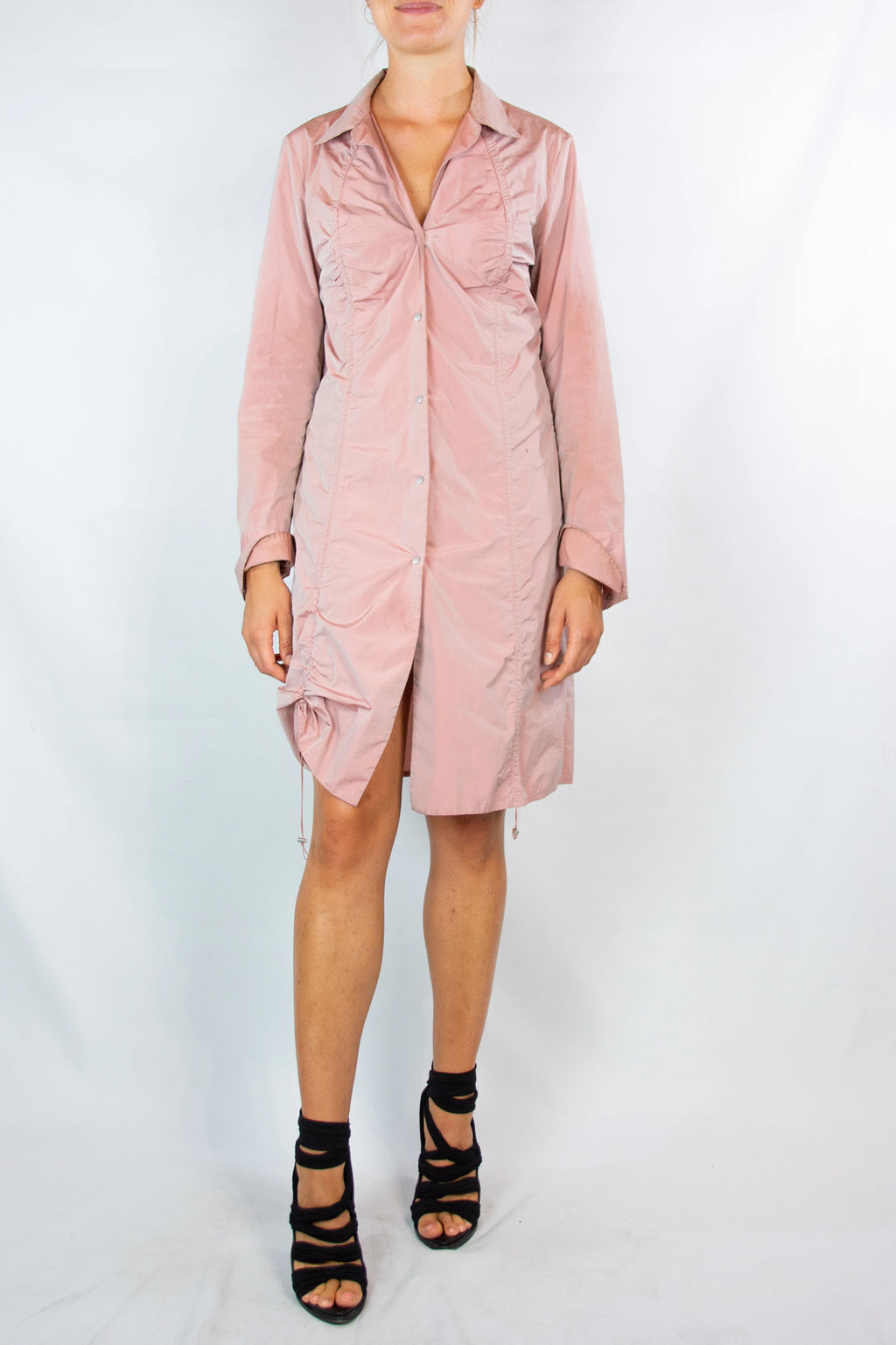 Pink Nylon Chemisier Dress