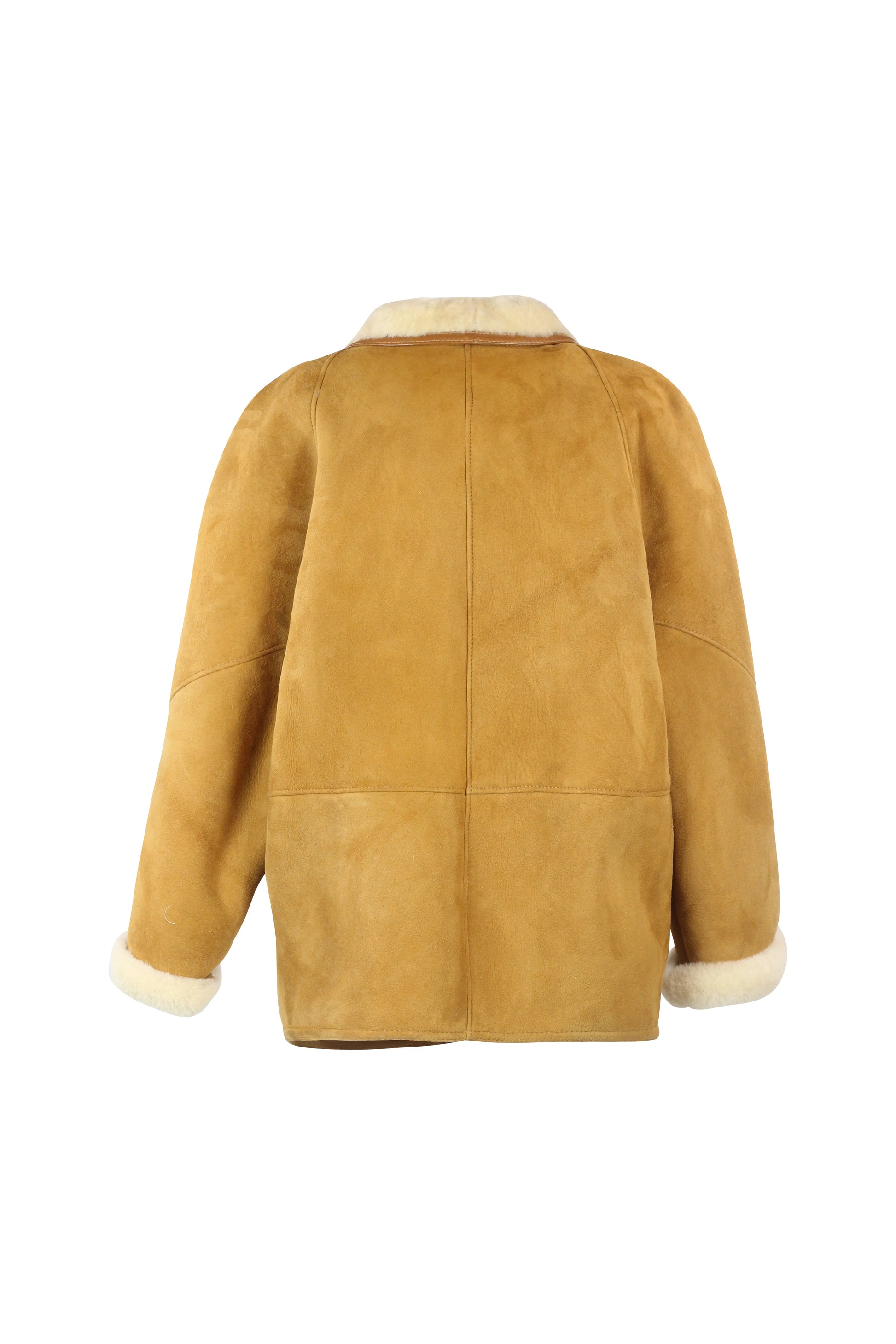 Mustard Shearling Jacket with Cream Mouton Lining