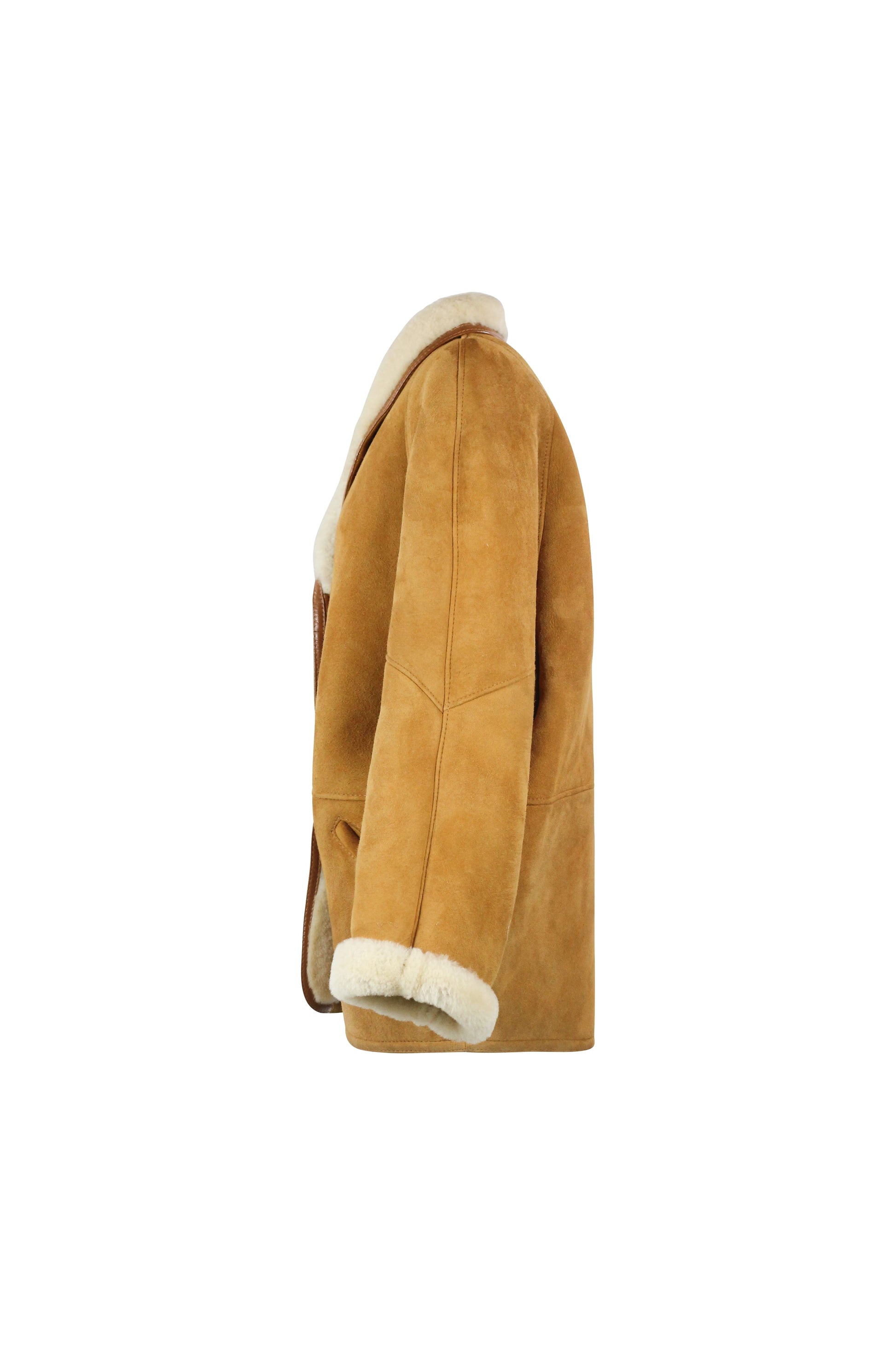 Mustard Shearling Jacket with Cream Mouton Lining
