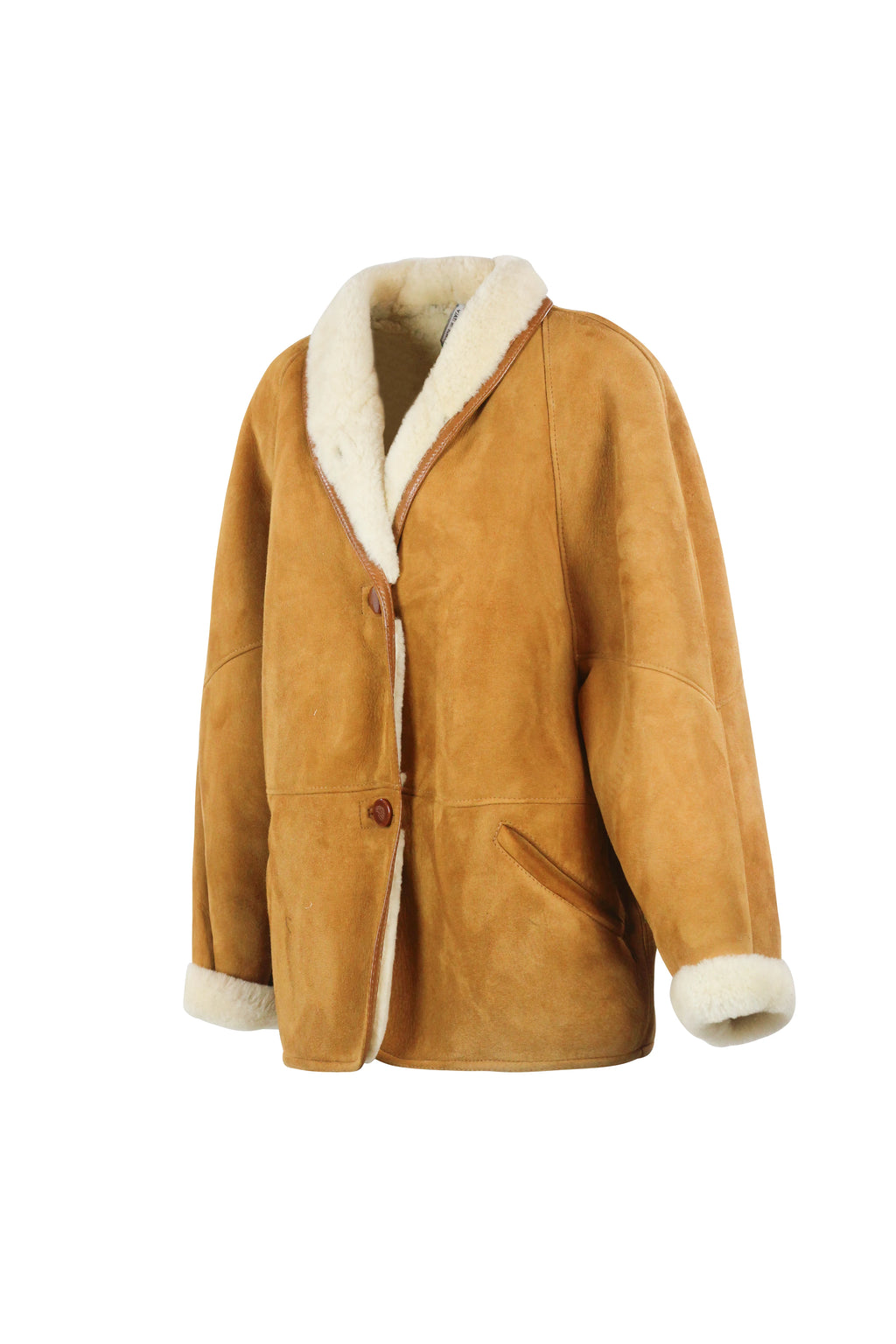 Mustard Shearling Jacket with Cream Mouton Lining