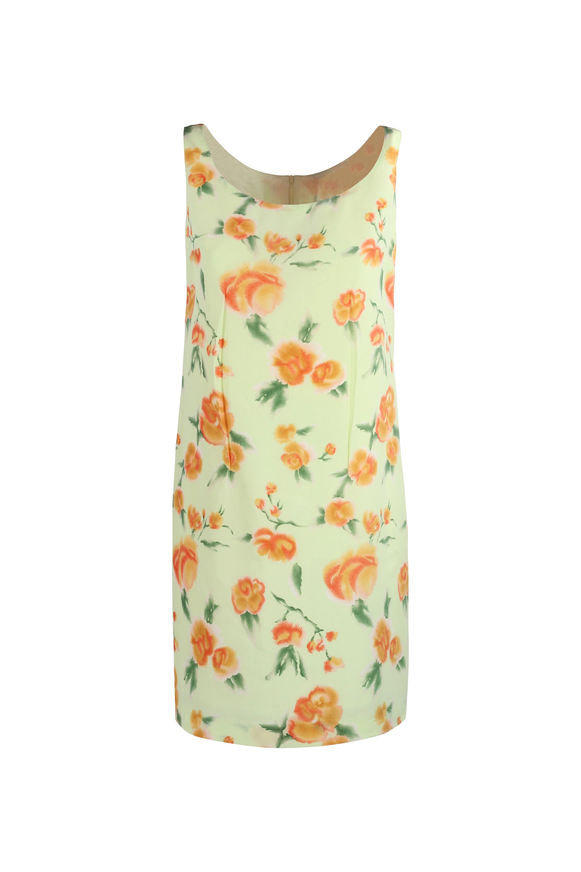 Silk Floral Sleeveless Dress