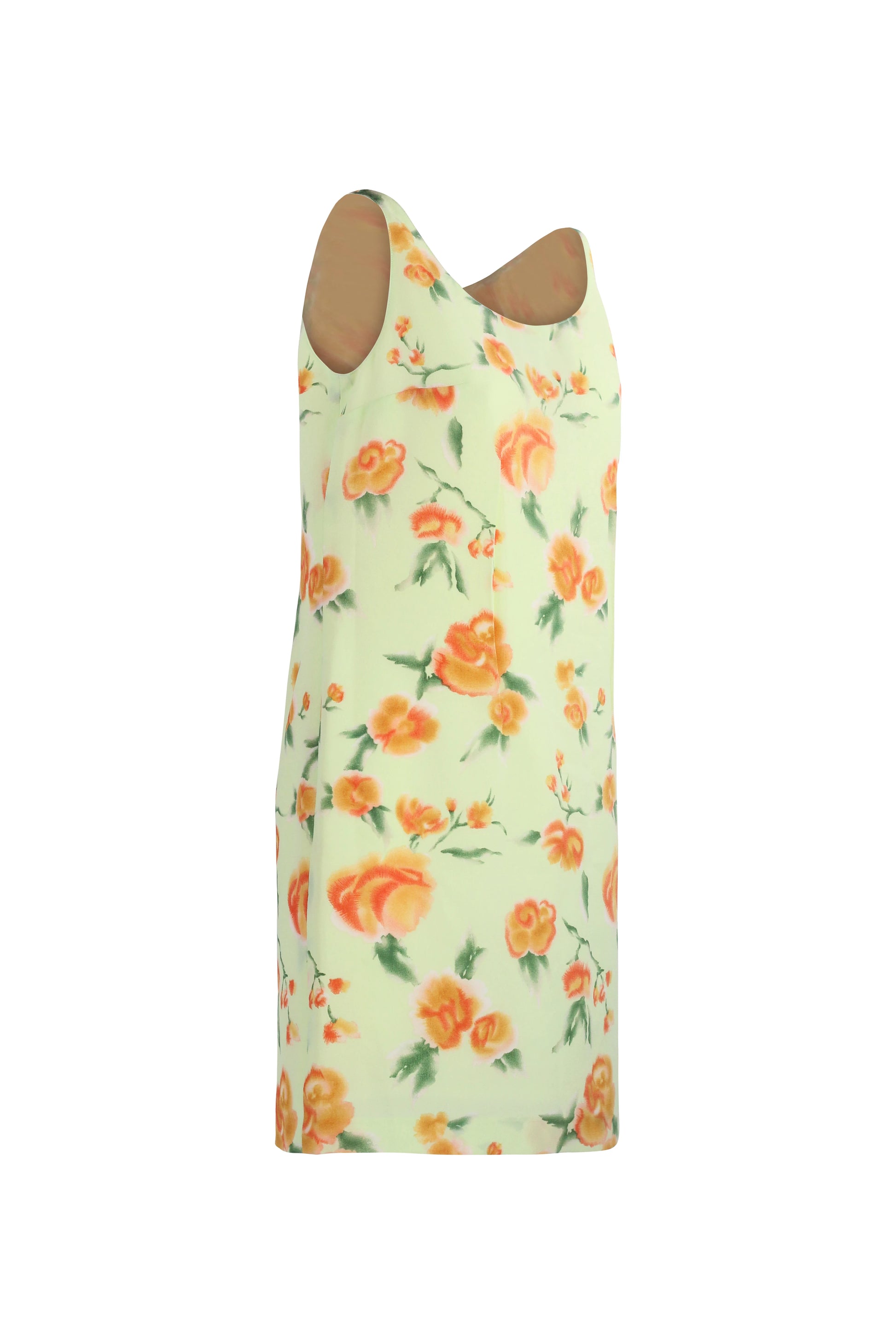 Silk Floral Sleeveless Dress