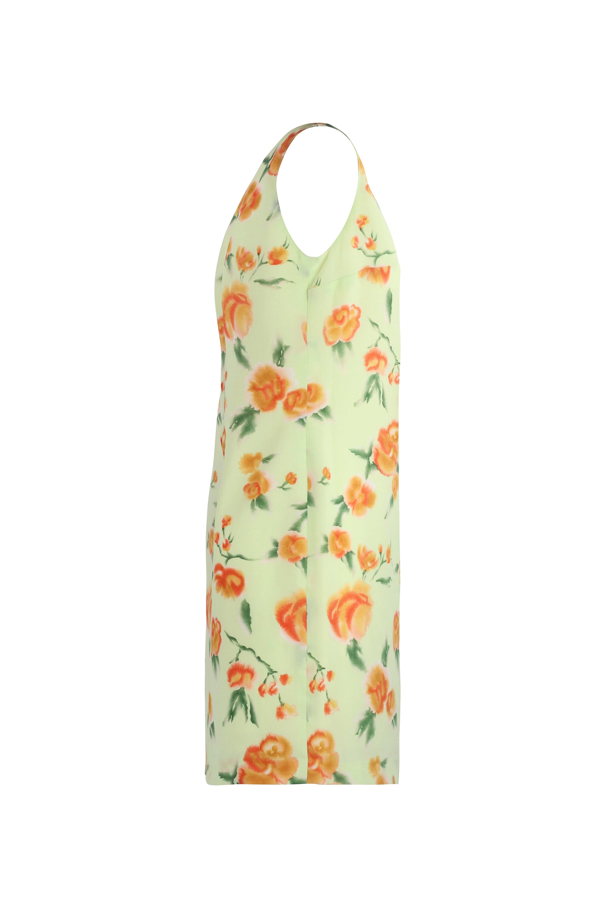 Silk Floral Sleeveless Dress