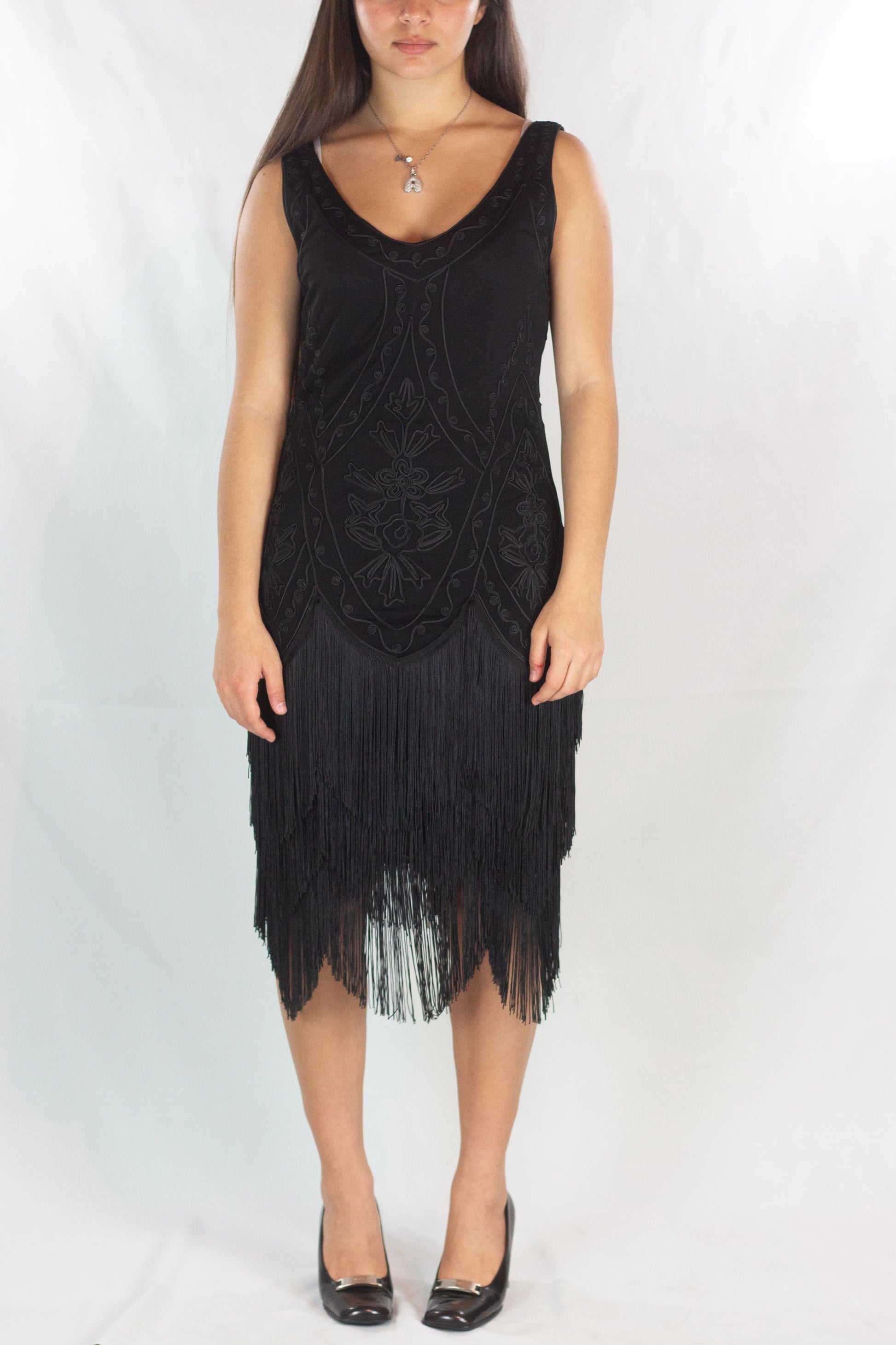 Charleston-Inspired Embroidered Fringe Dress