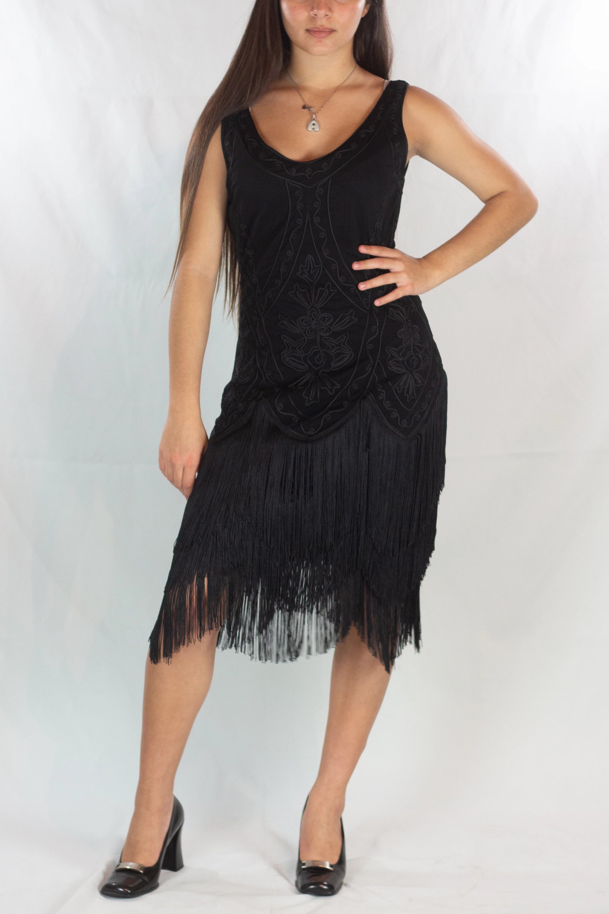 Charleston-Inspired Embroidered Fringe Dress
