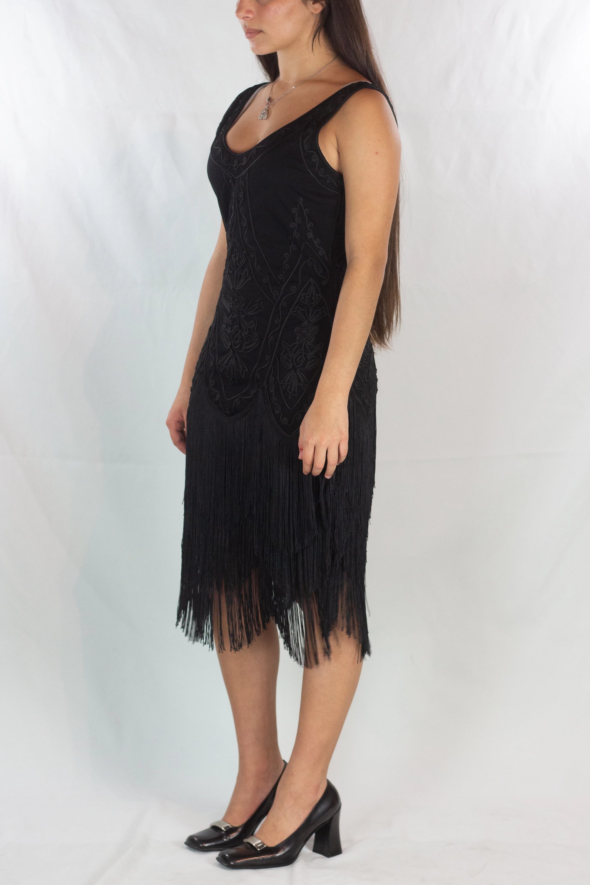 Charleston-Inspired Embroidered Fringe Dress