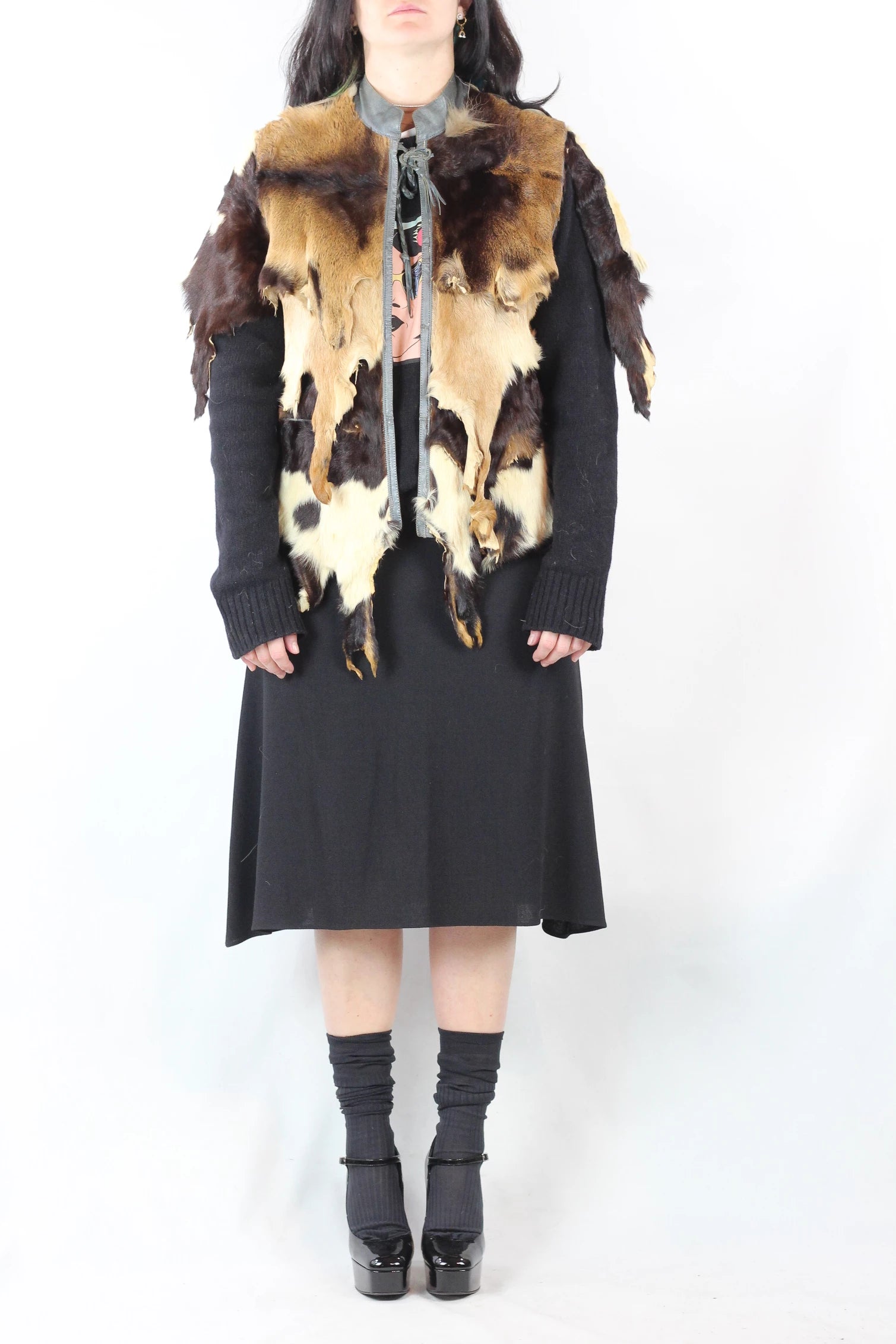 Patchwork Fur Cape