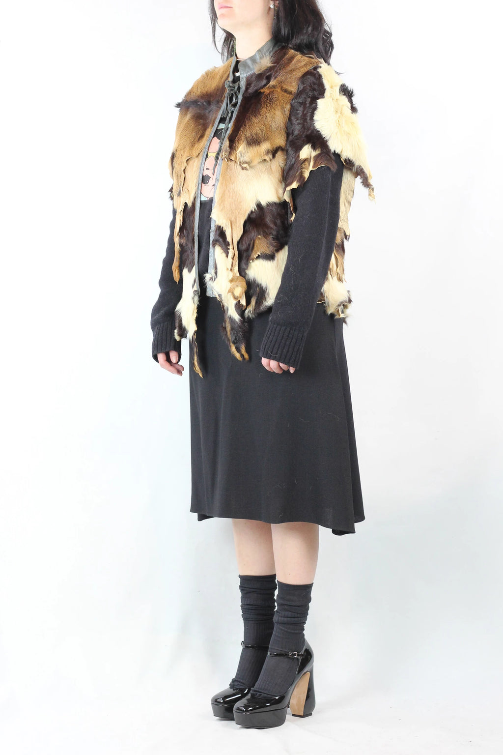 Patchwork Fur Cape