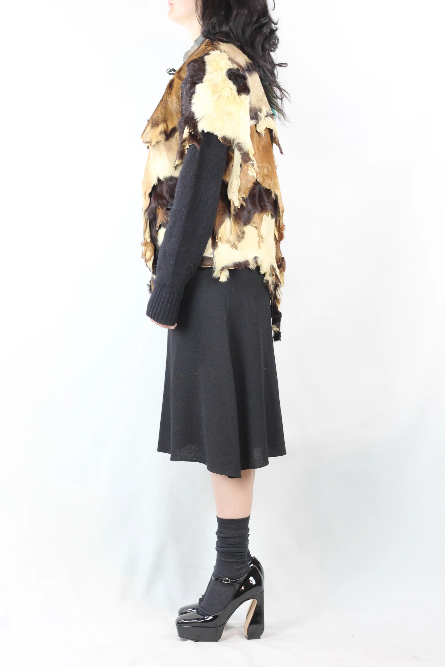 Patchwork Fur Cape