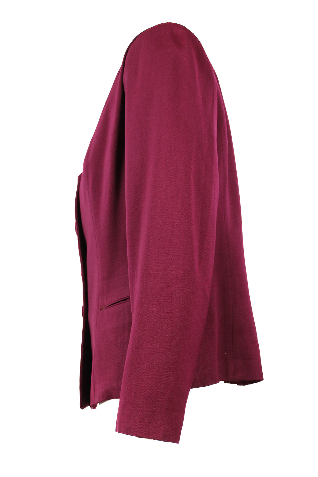 Bordeaux Silk Gabardine Fitted Blazer