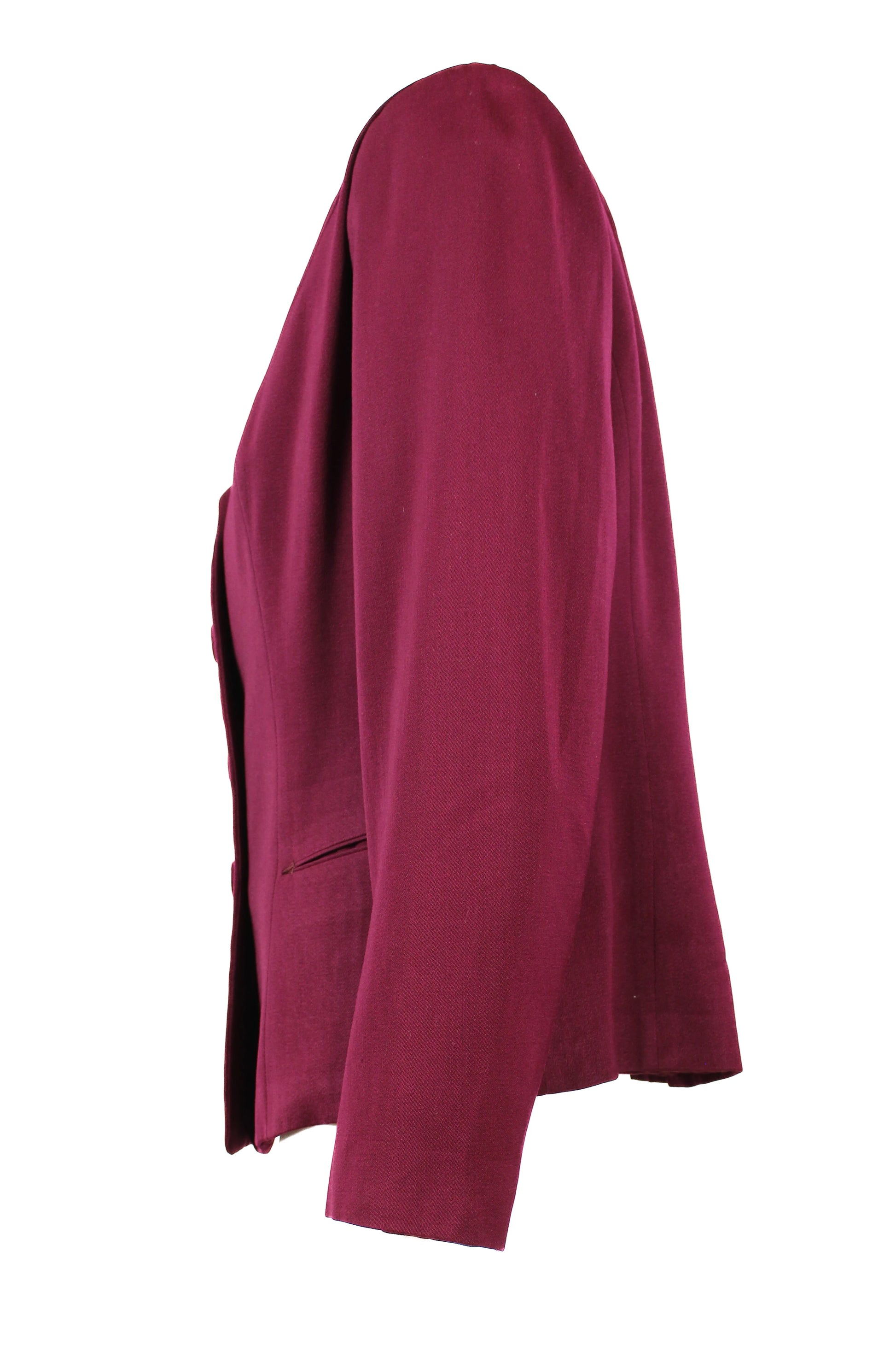 Bordeaux Silk Gabardine Fitted Blazer