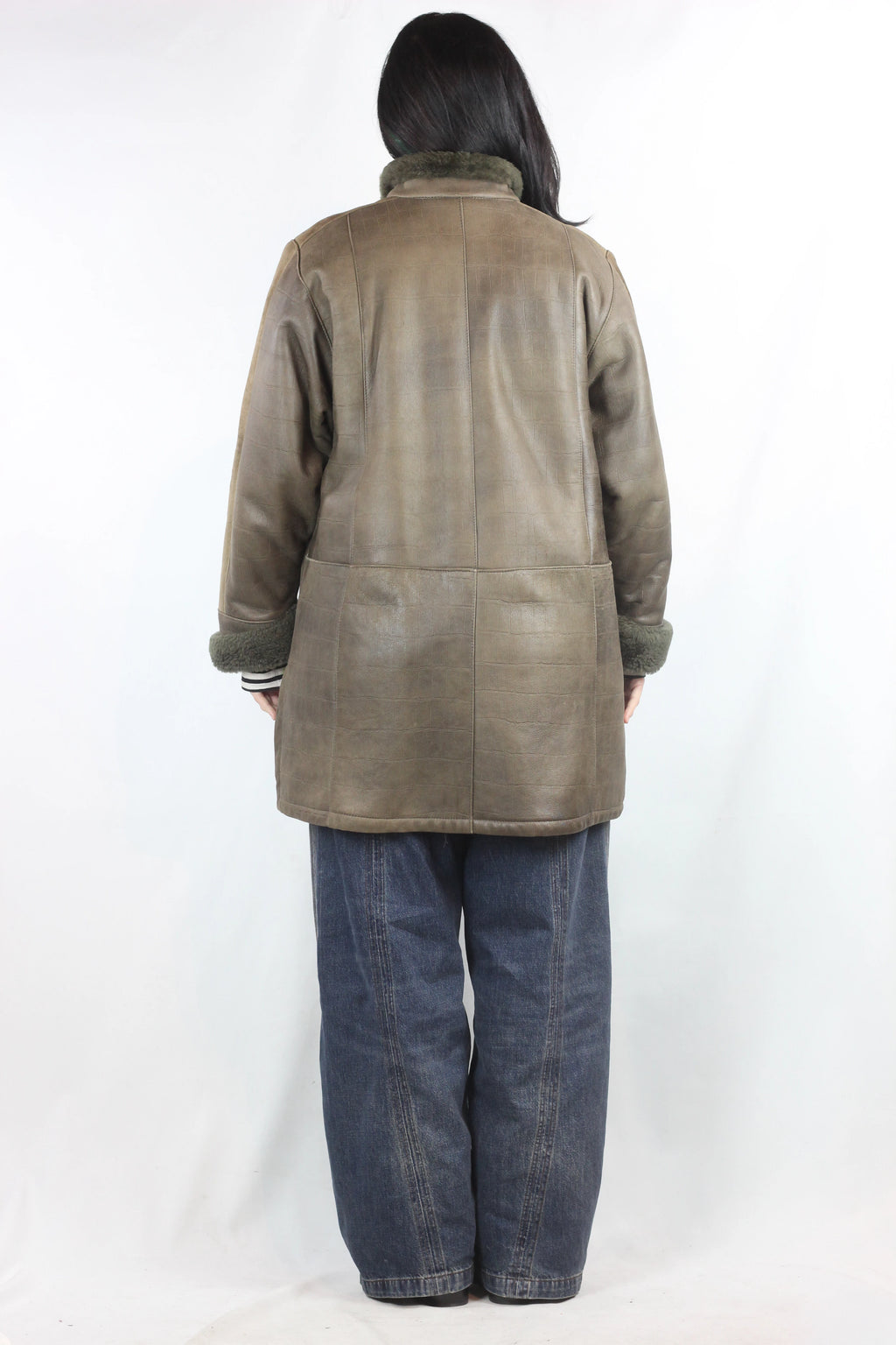 Military Green Shearling Coat