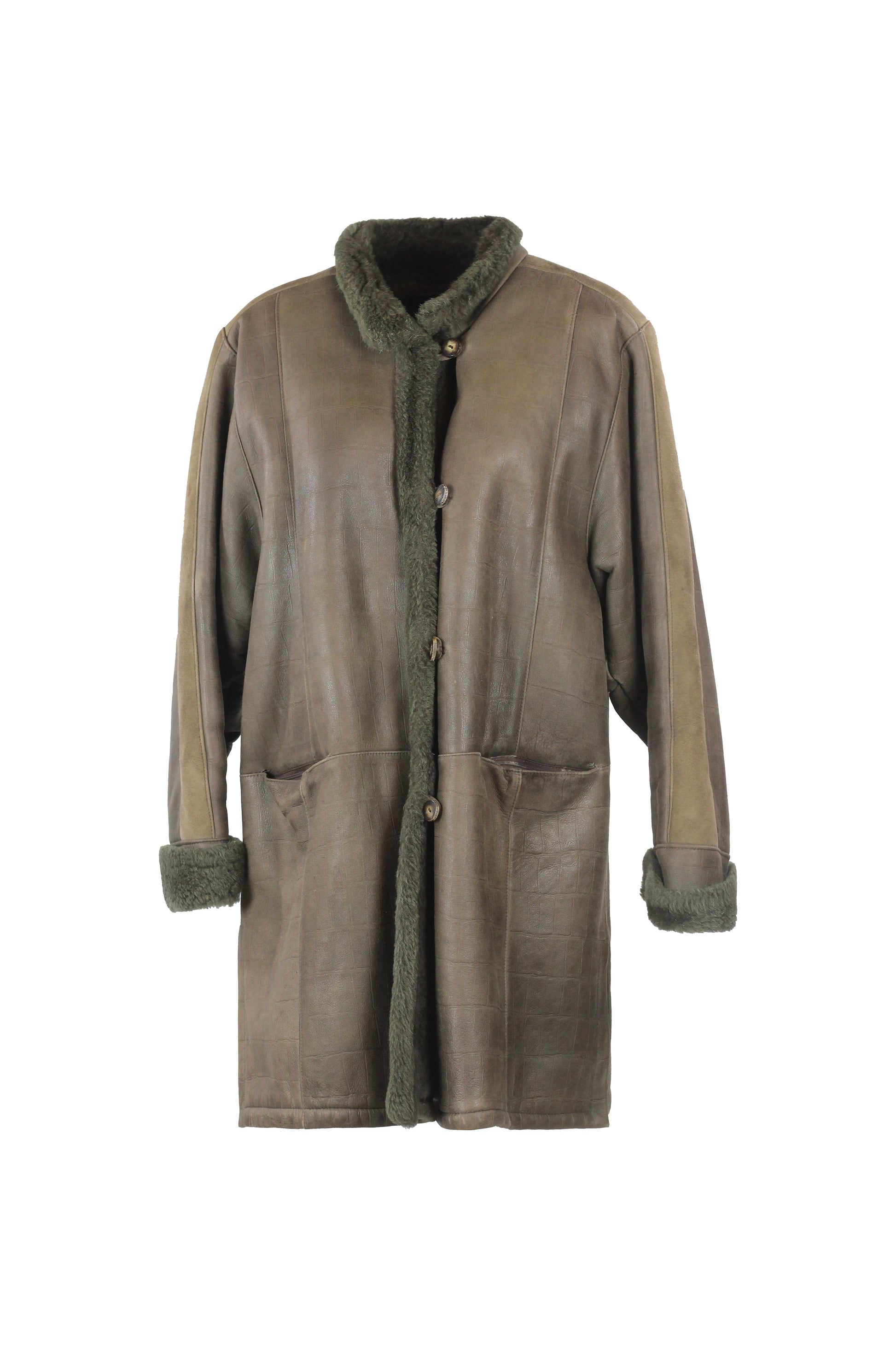 Military Green Shearling Coat