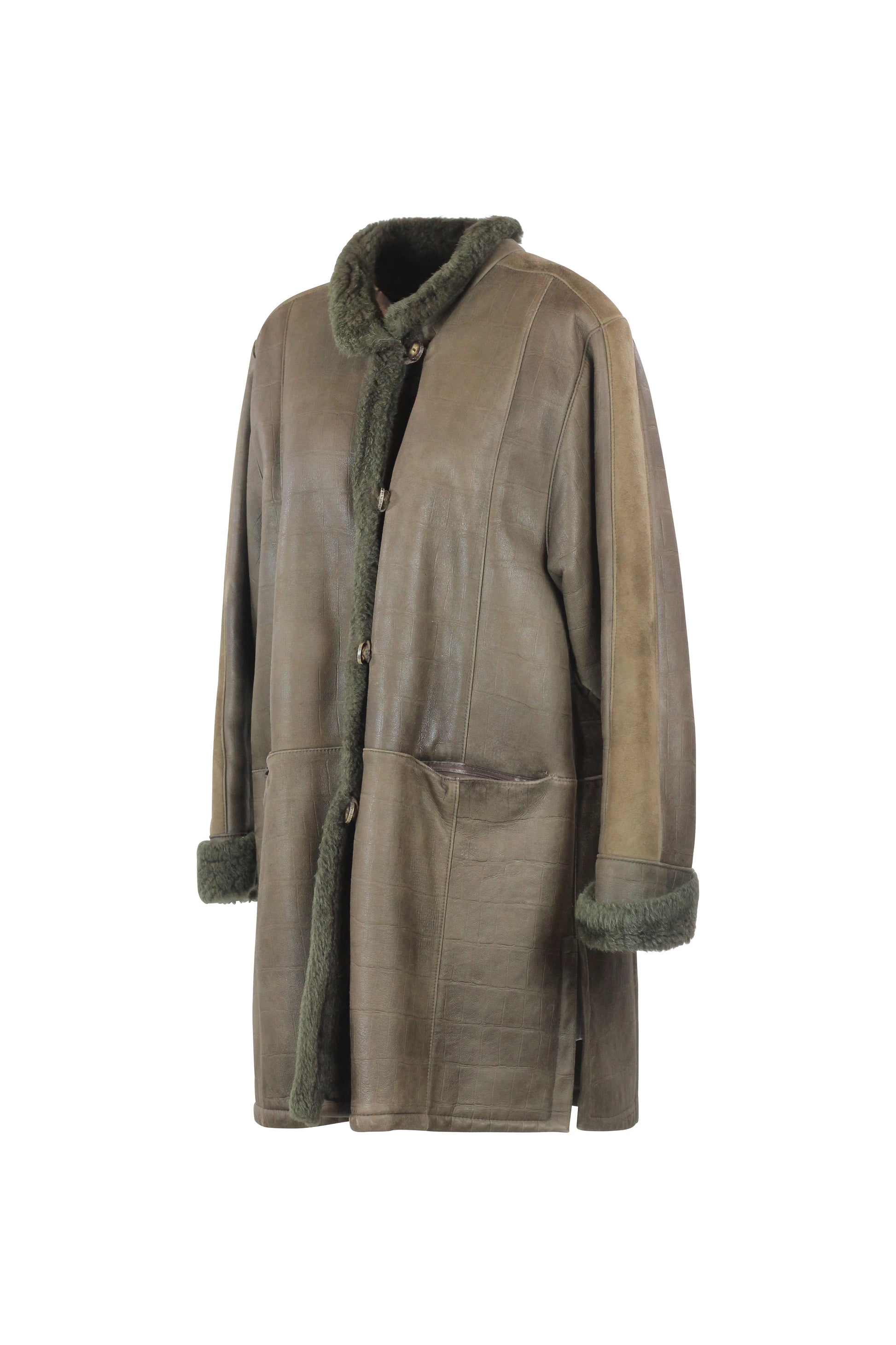 Military Green Shearling Coat